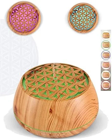 Bild von Aroma-Diffuser Lebensblume mit LED Farbwechsel und Ultraschalltechnologie, BPA-frei