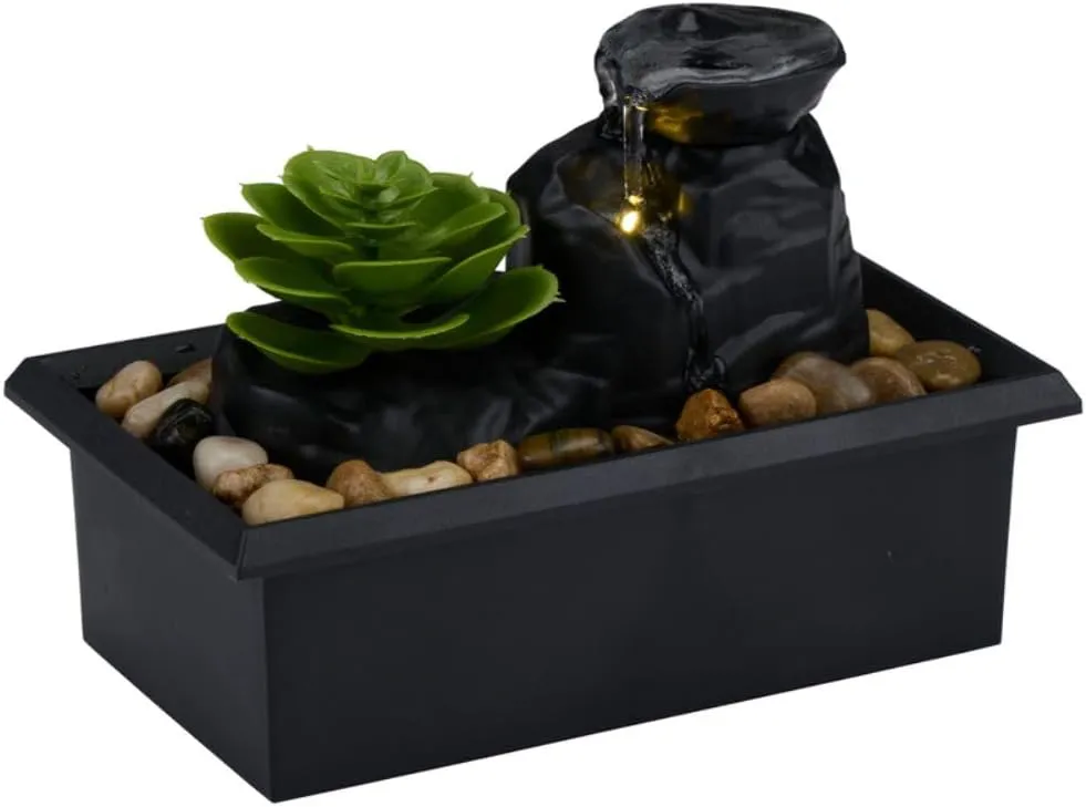 Bild von Arti Casa Zimmerbrunnen mit LED-Beleuchtung und Batteriebetrieb, Maße 10,5 x 17,5 x 12 cm