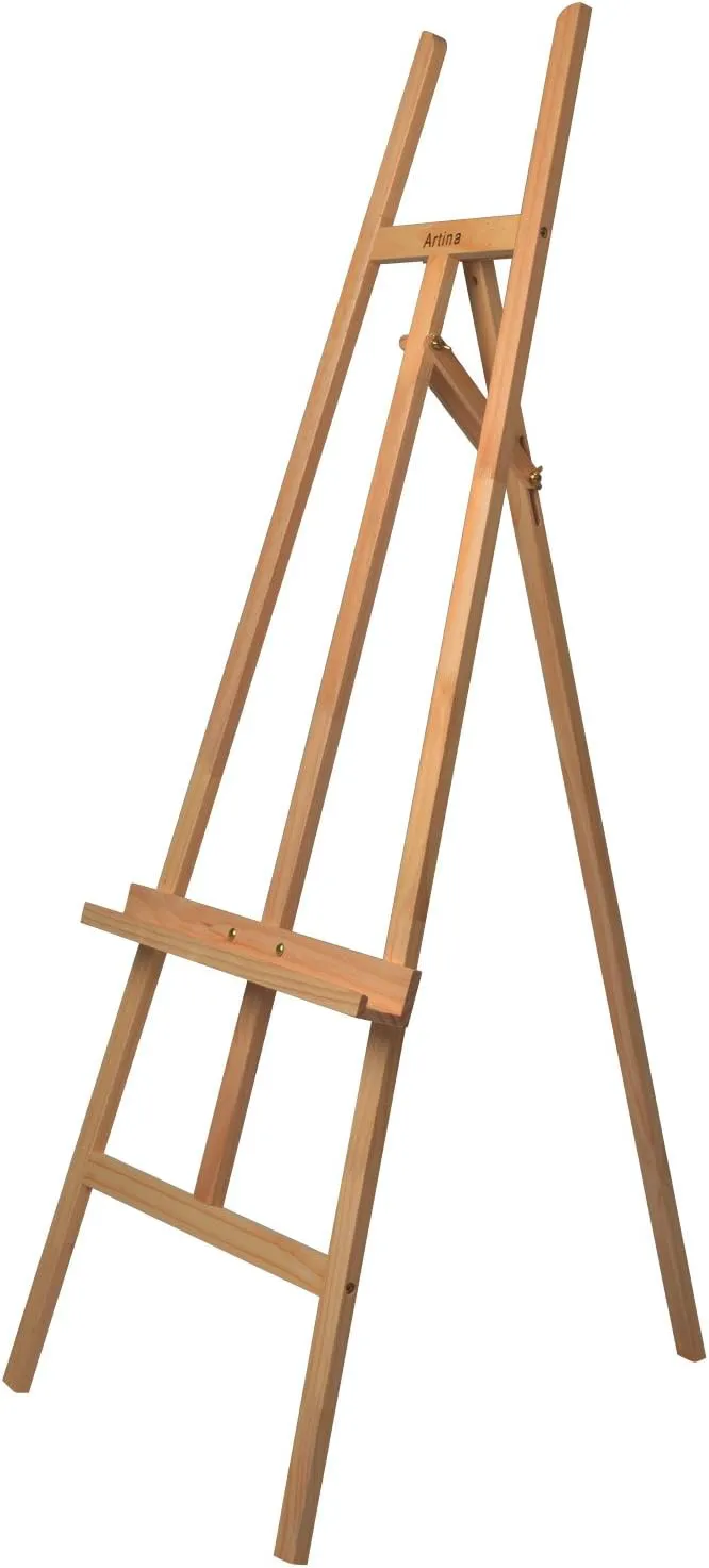 Bild von Artina St. Tropez Staffelei aus Buchenholz, tragbar und neigbar, für Keilrahmen bis 80 cm mit rutschfesten Gummifüßen