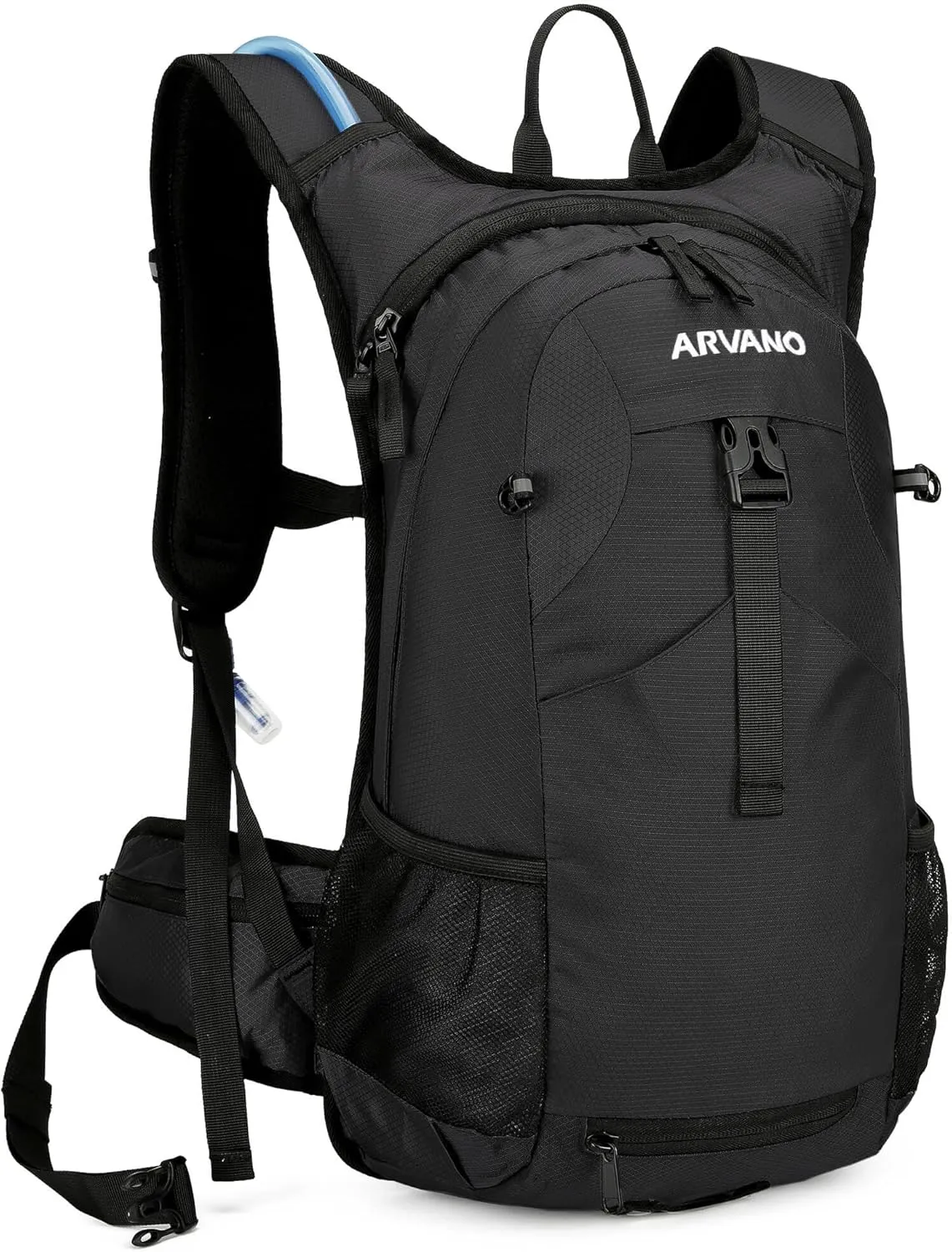 Bild von Arvano Trinkrucksack mit 2 Liter Trinkblase und Thermofach, wasserdicht, ideal für Wandern, Mountainbiking, Skifahren und Motorradfahren, in Schwarz