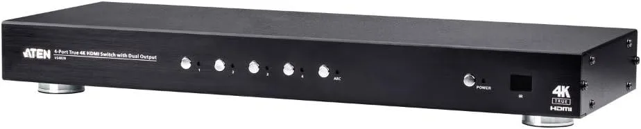 Bild von ATEN VS482B 4-Port HDMI Switch in Schwarz mit Dual View und 4K Unterstützung