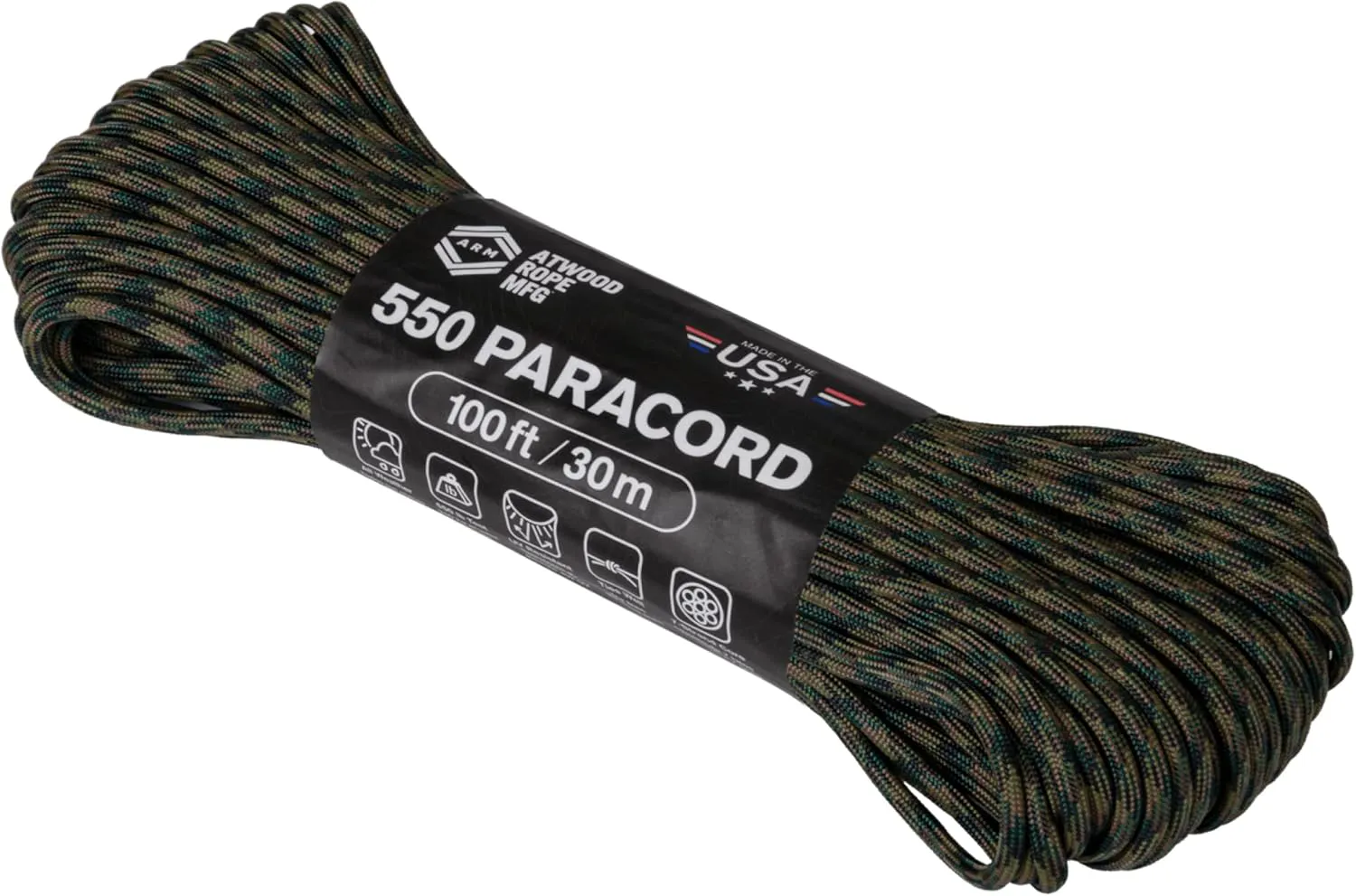 Bild von Atwood Rope MFG 550 Paracord in Woodland, 100 Fuß