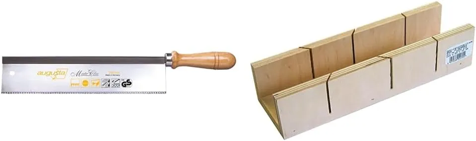 Bild von Augusta Feinsäge mit 250 mm für Gehrungsschnitte und Gehrungslade aus Birkensperrholz mit 245 mm