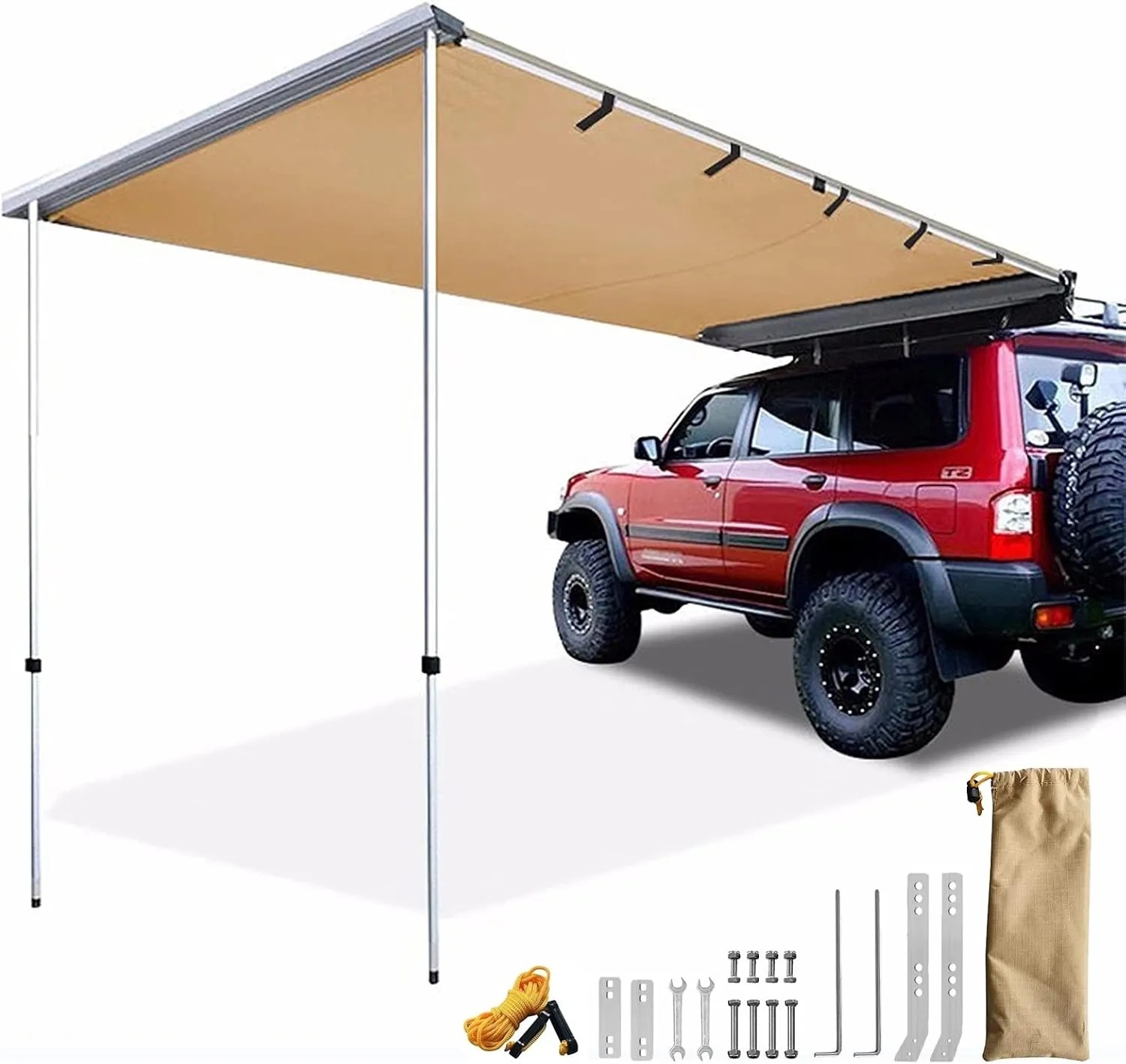 Bild von Ausziehbare Auto Markise aus 420D Oxford-Stoff, wasserdicht und UV50+, mit Tragetasche für SUVs und Wohnwagen, Größe 200x300 cm