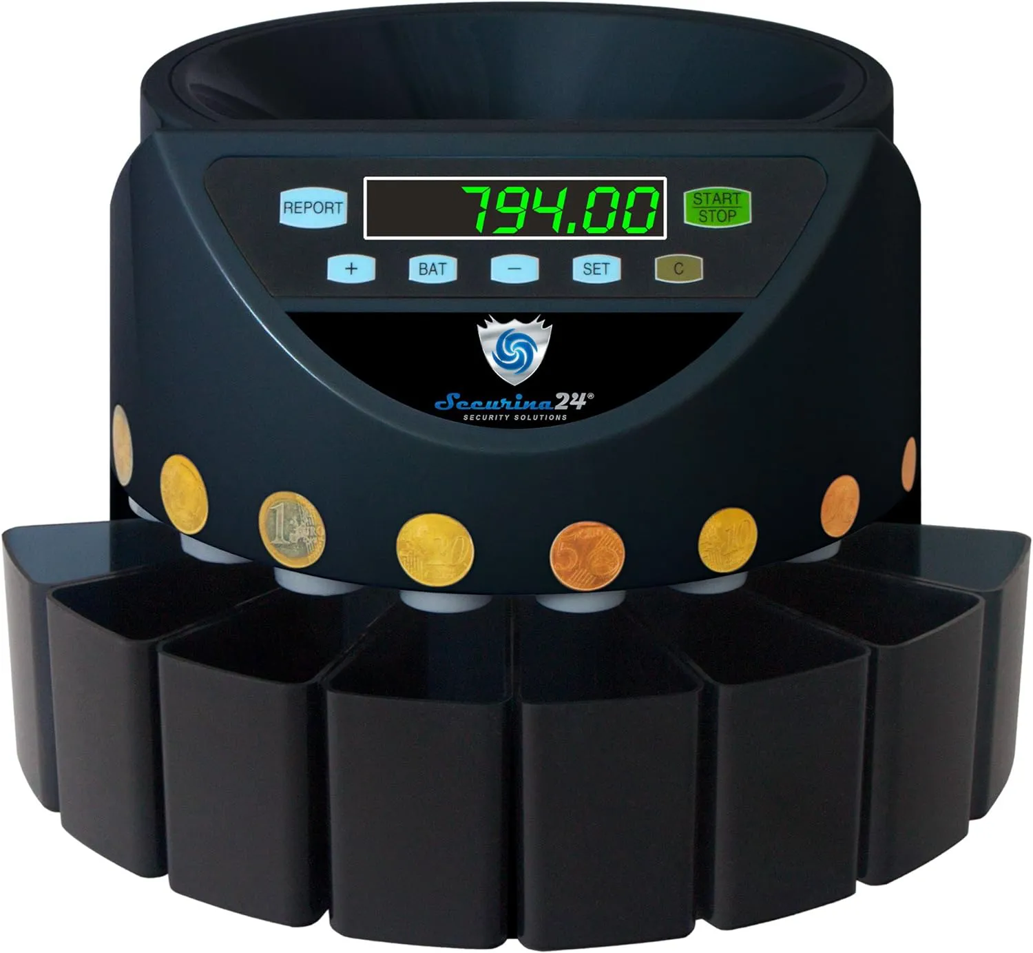 Bild von Automatischer Euro Münzzähler SR1200 von Securina24 in Schwarz