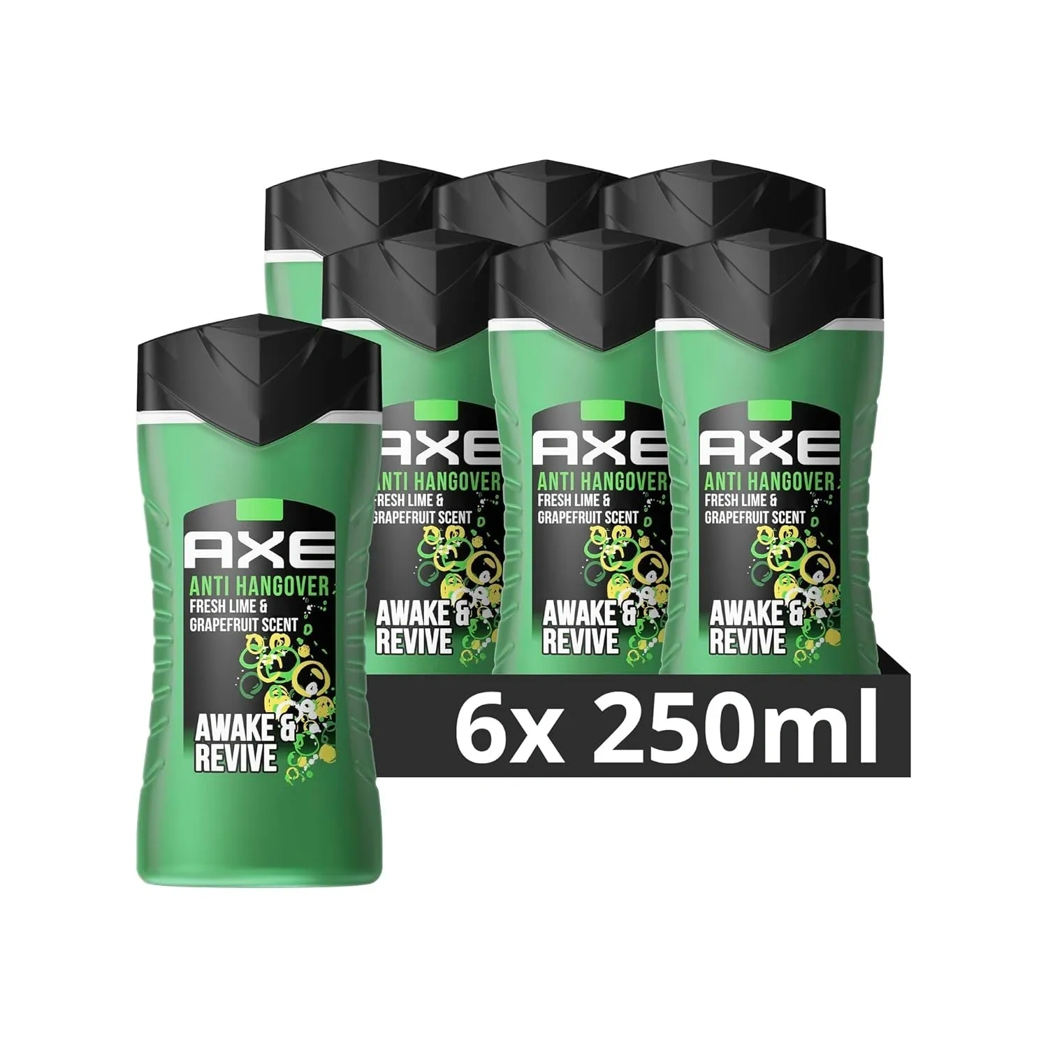 Bild von Axe 3-in-1 Duschgel und Shampoo für Männer im 6er Pack mit 250 ml, dermatologisch getestet und für langanhaltende Frische und Duft