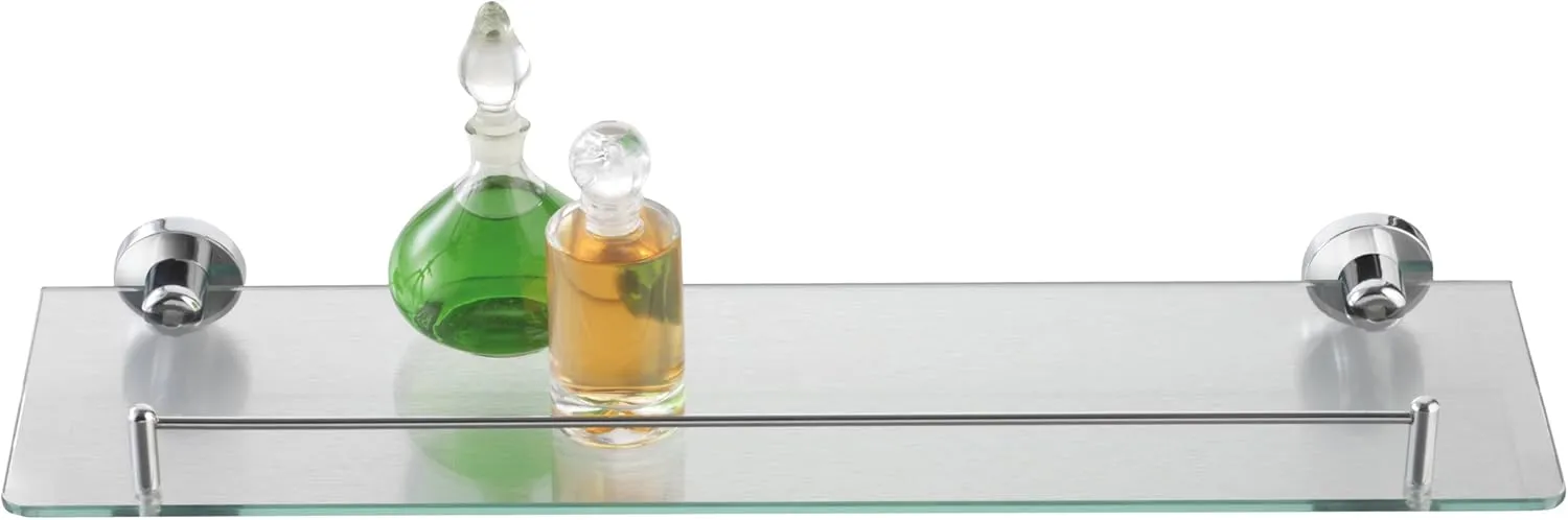 Bild von axentia Wandablage aus Glas mit verchromter Fassung für Bad und WC, 50 cm