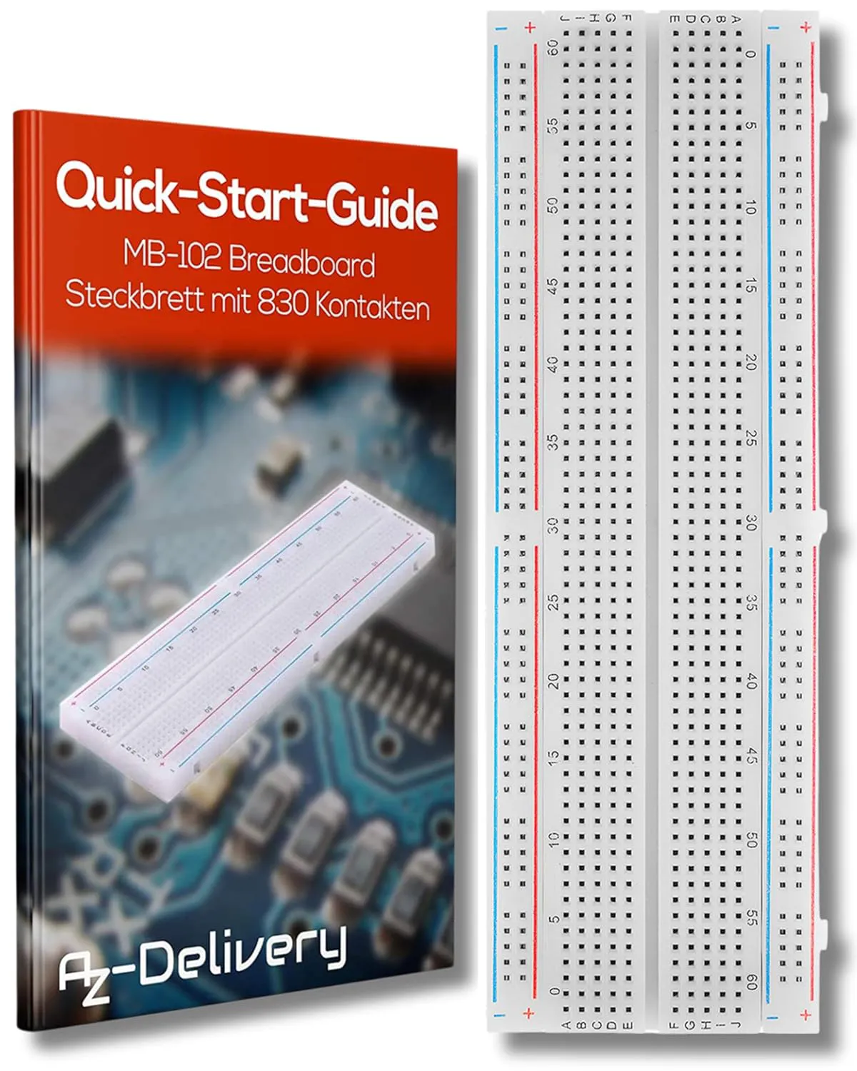 Bild von AZDelivery MB-102 Breadboard mit 830 Kontakten, kompatibel mit Arduino