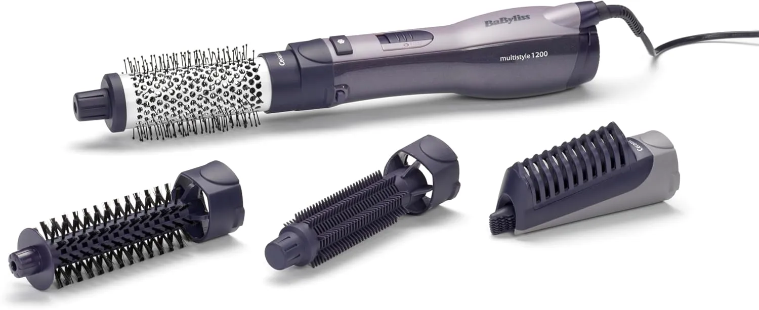 Bild von BaByliss AS121E Warmluftbürste mit 1200 Watt und 4 Aufsätzen für Volumen und glatte Looks