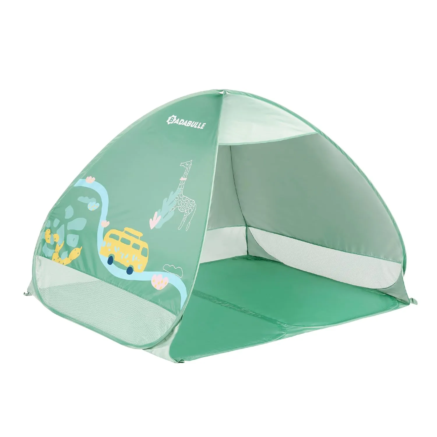 Bild von Badabulle Strandmuschel Safari mit UV-Schutz 50+ und Pop-Up-System, Maße 125 x 100 x 85 cm