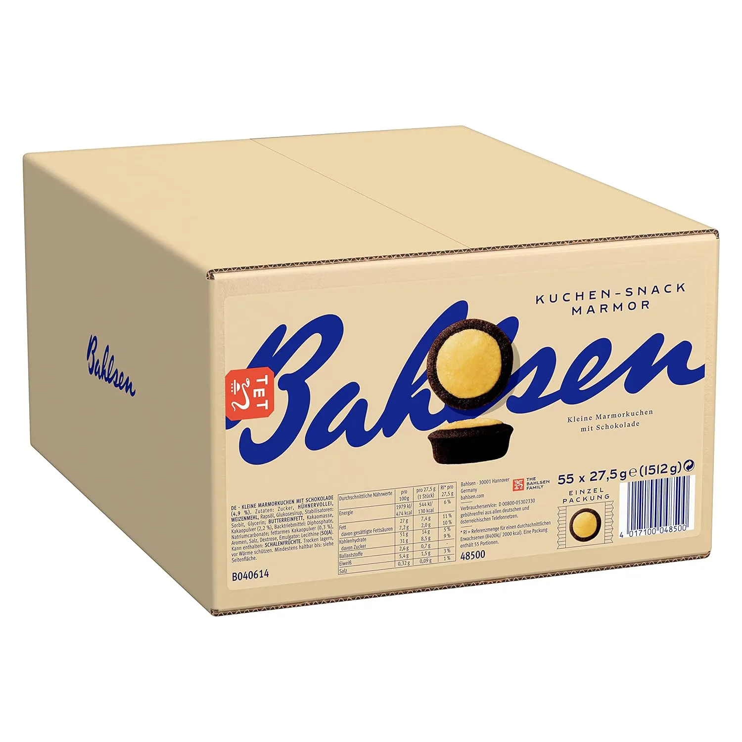 Bild von Bahlsen Marmor Kuchen Snack Großpackung mit 55 einzelnen Dessertpackungen à 27,5 g