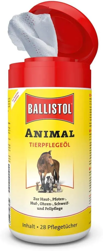 Bild von BALLISTOL 26575 Animal Pflegeöl mit 28 Tüchern für Haut, Fell und Hufe von Heim- und Hoftieren