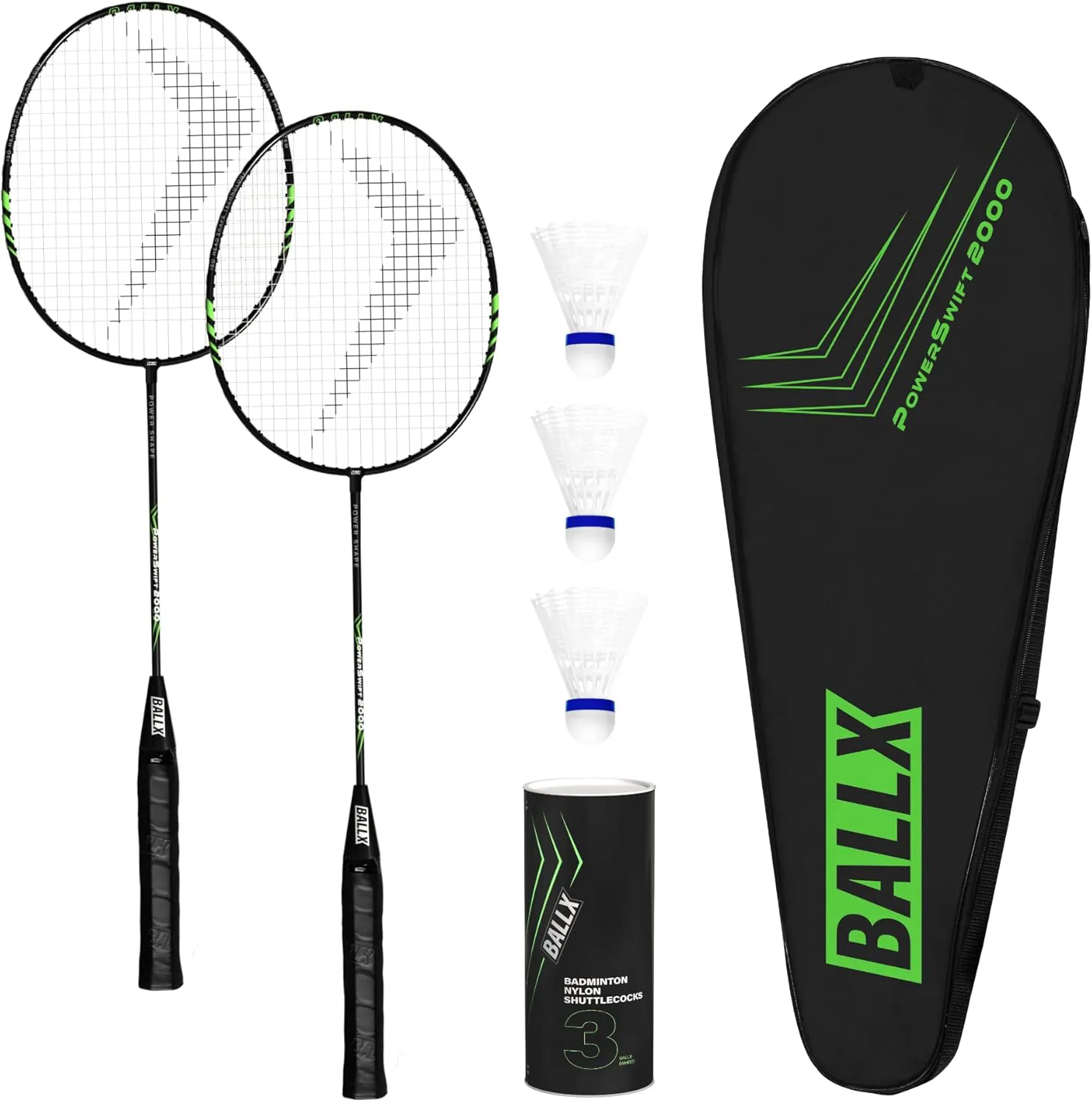 Bild von BallX Badminton Set mit 2 Schlägern und Federbällen in Tasche