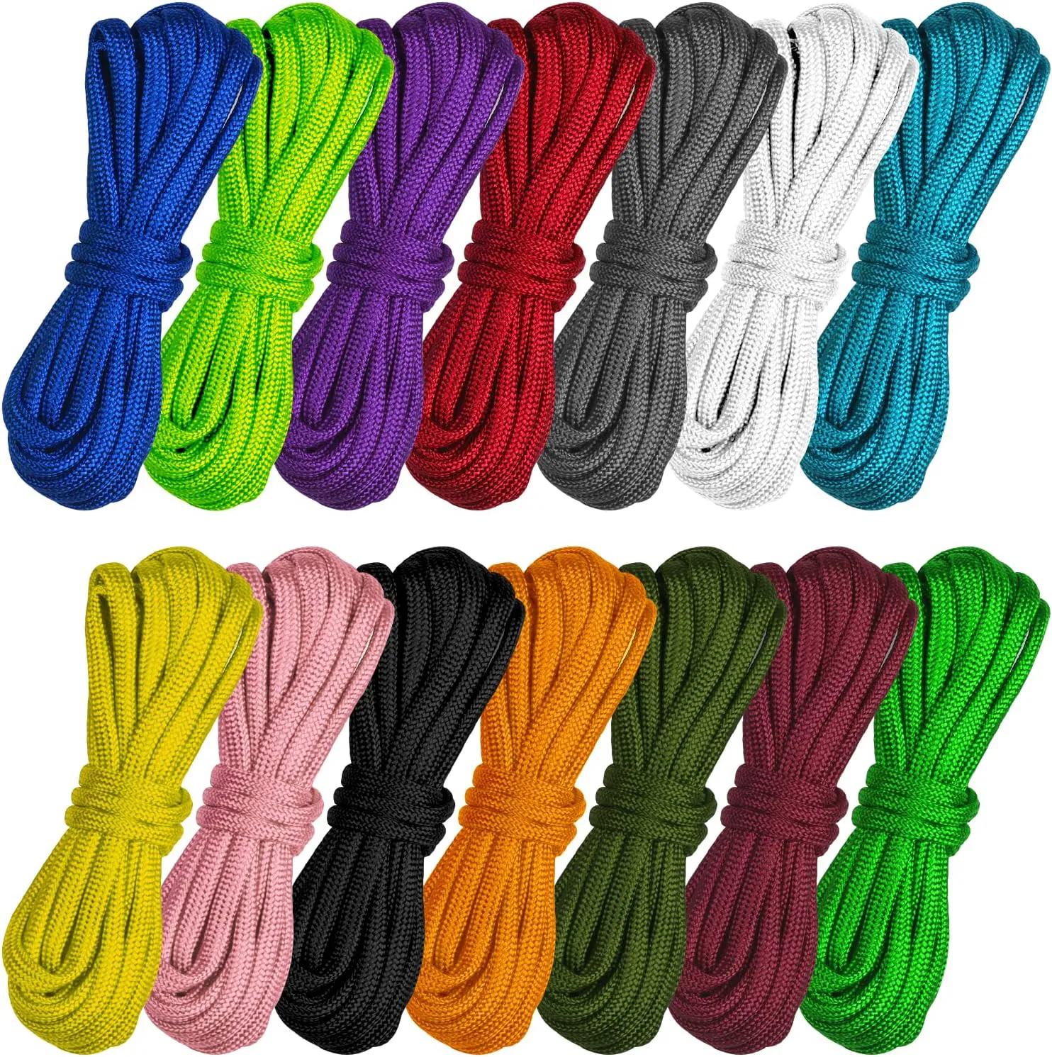 Bild von BAMZOK 14-teiliges Paracord Set mit 3 Meter langen Schnüren für DIY Projekte, Armbänder, Schlüsselanhänger und Hundehalsbänder