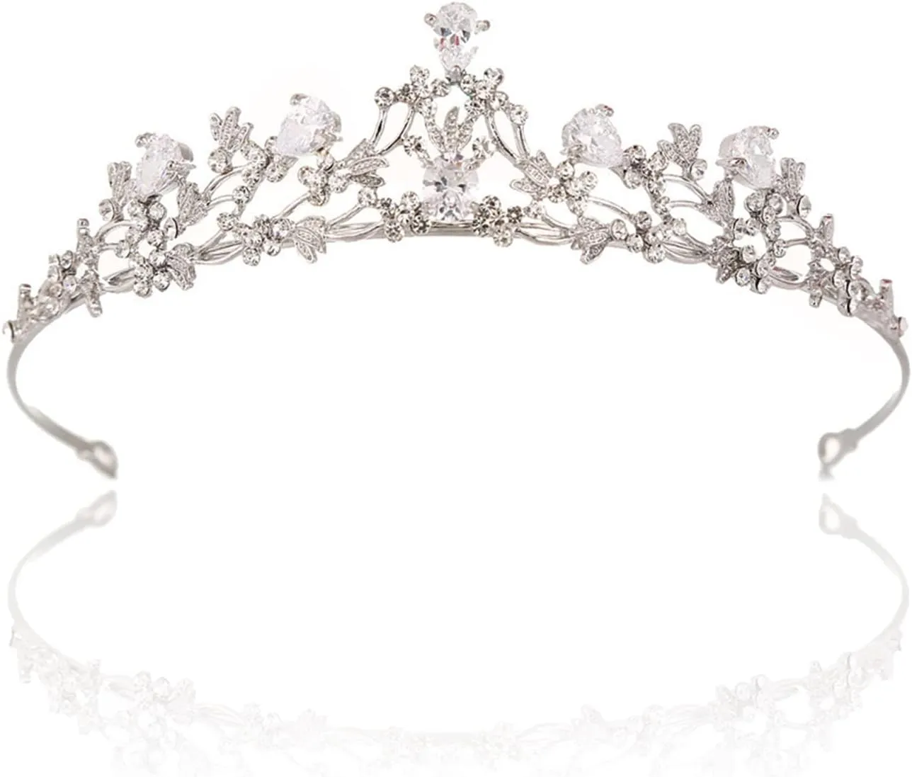Bild von Basetousual Braut Tiara aus Kristall mit königlicher Krone für Hochzeiten