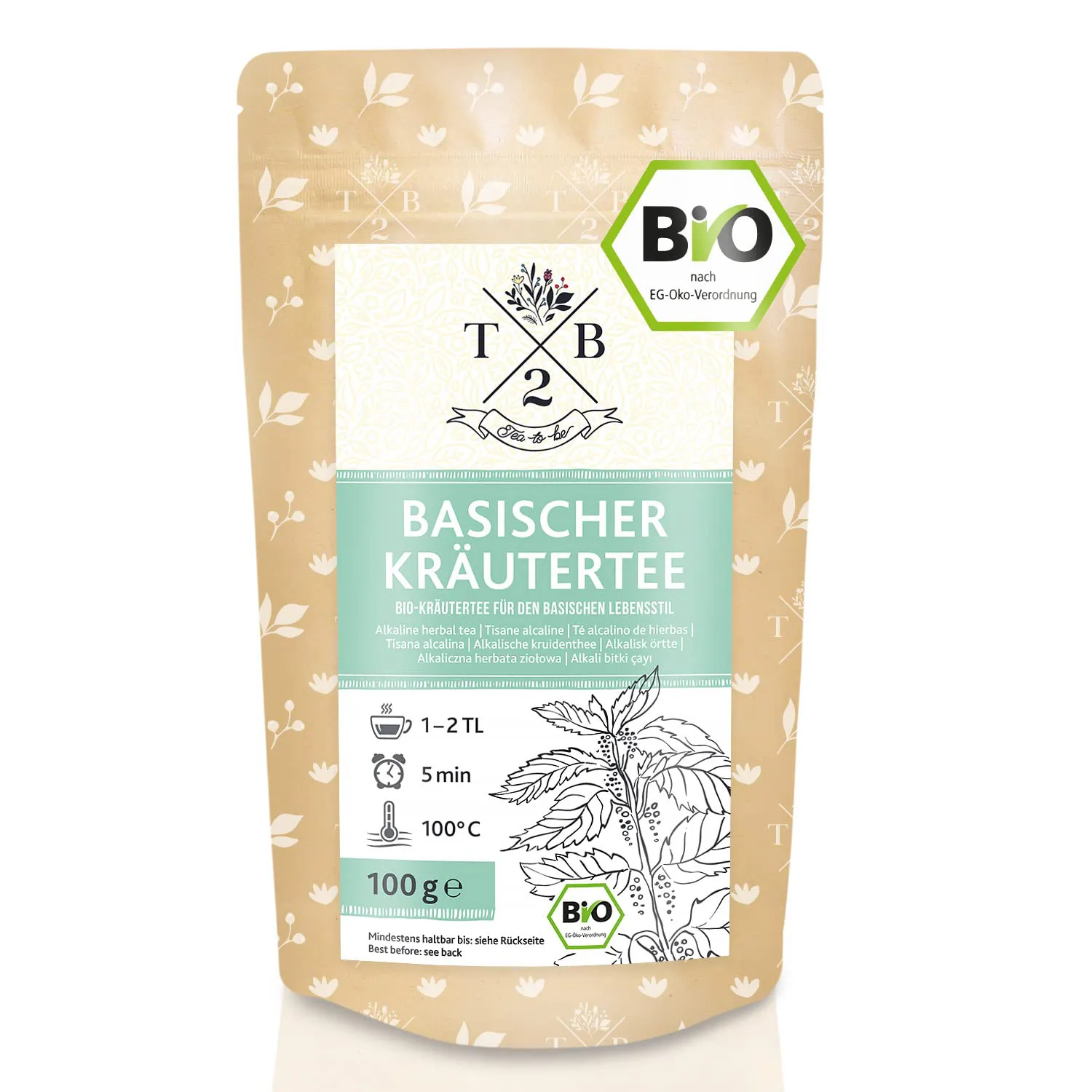 Bild von Basischer Bio-Kräutertee mit Brennnessel, 100g für ca. 40 Tassen von Tea2Be by Sarenius