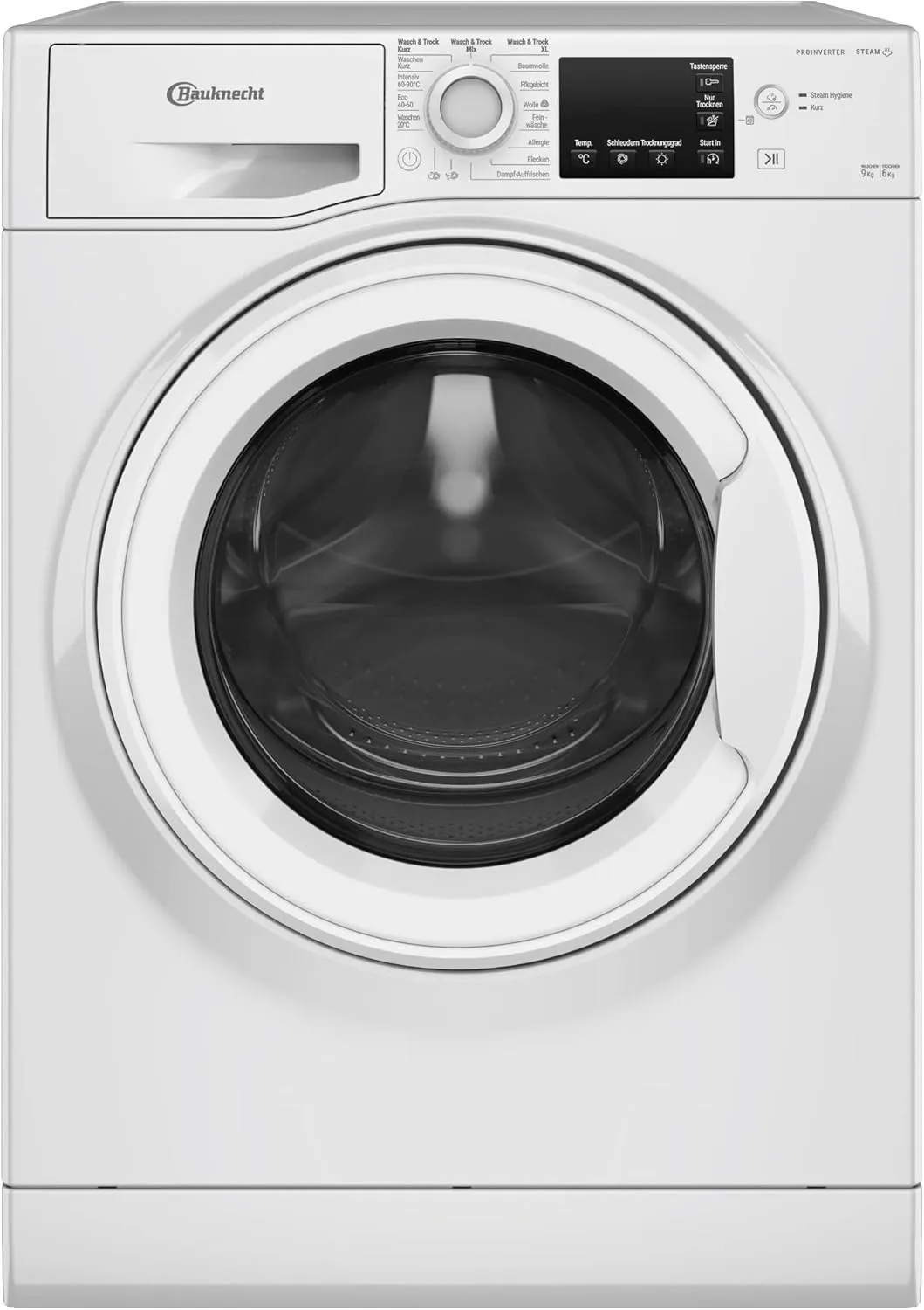 Bild von Bauknecht WATK Pure 96 43 N Waschtrockner mit Active Care Technologie, Dampf- und Wolle-Programmen, Nachlegefunktion und PRO-Inverter Motor in Weiß
