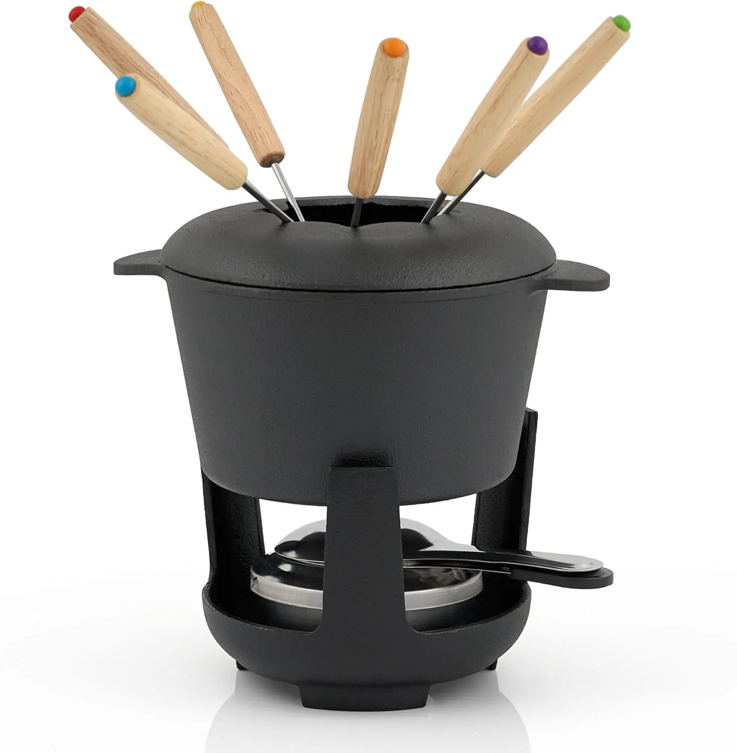 Bild von BBQ-Toro Gusseisen Fondue Set für 6 Personen mit 1 Liter Fassungsvermögen und 13 Teilen inklusive Brenner und Gabeln