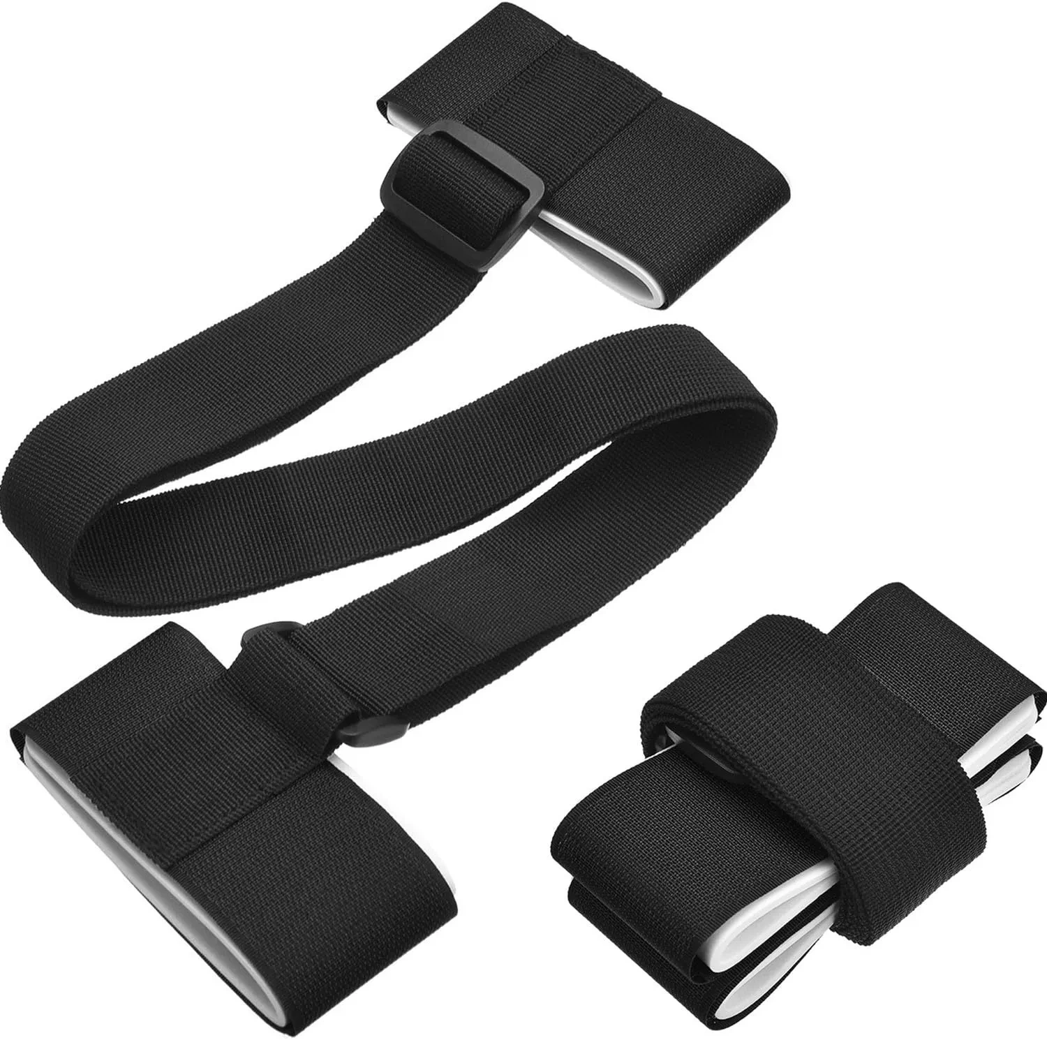 Bild von BBTO Ski Carrier Strap Set mit 2 verstellbaren Trageriemen und gepolsterten Schlaufen in Schwarz
