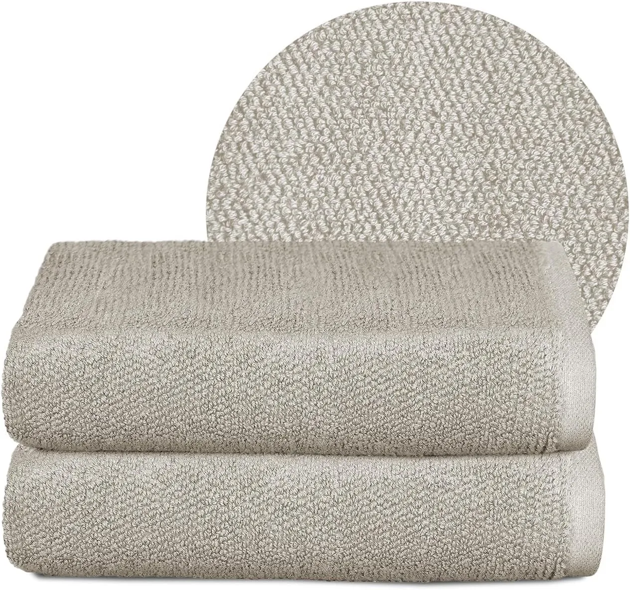 Bild von BEAUTEX Premium Handtuch-Set aus 100% Baumwolle mit 550g/m², Oeko-TEX zertifiziert, bestehend aus 2 Handtüchern in Sandgrau, je 50x100 cm