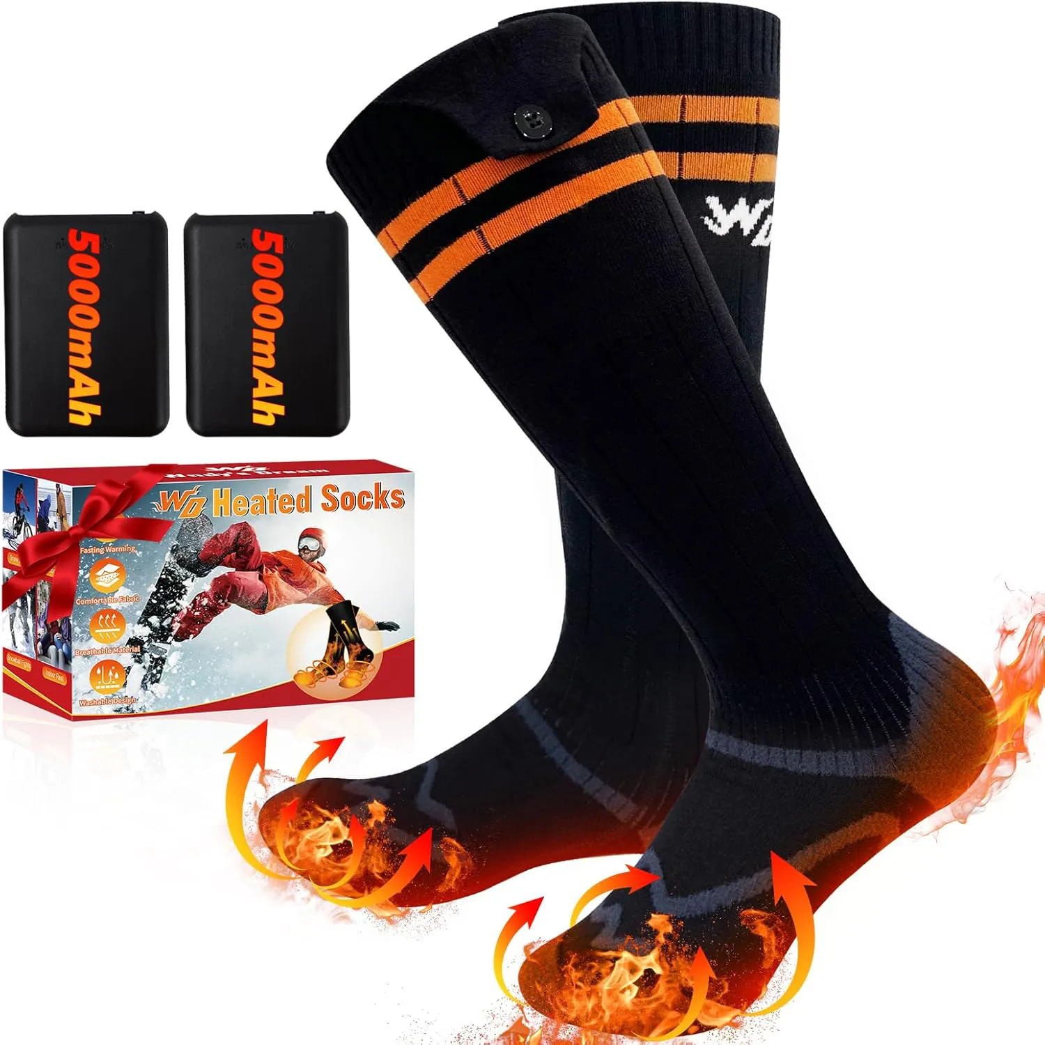 Bild von Beheizte Socken mit 5000mAh Akku für Outdoor Aktivitäten bis 65°C
