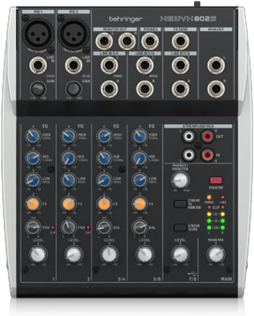 Bild von Behringer XENYX 802S Analogmixer mit 8 Eingängen und USB-Schnittstelle