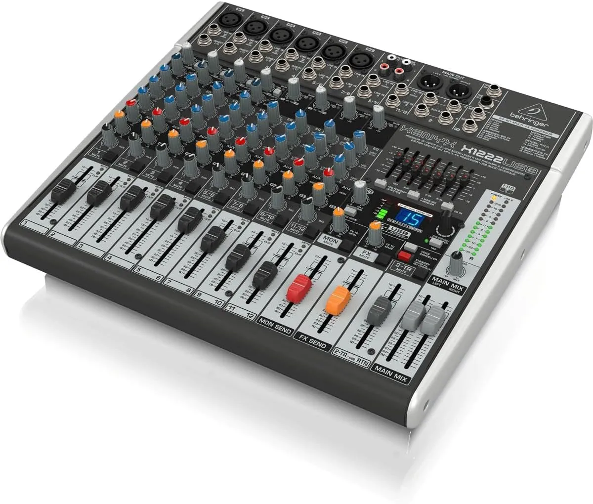 Bild von Behringer XENYX X1222USB Mixer mit 16 Eingängen, Mic Preamps, British EQ, Multi-FX Prozessor und USB Audio Interface