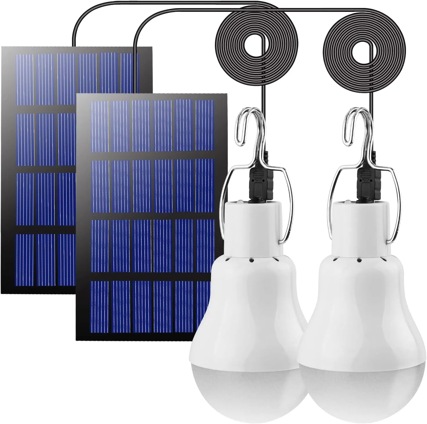 Bild von Beinhome LED Solar Glühbirne 2er Set mit 3 Meter Kabel für Camping und Garten