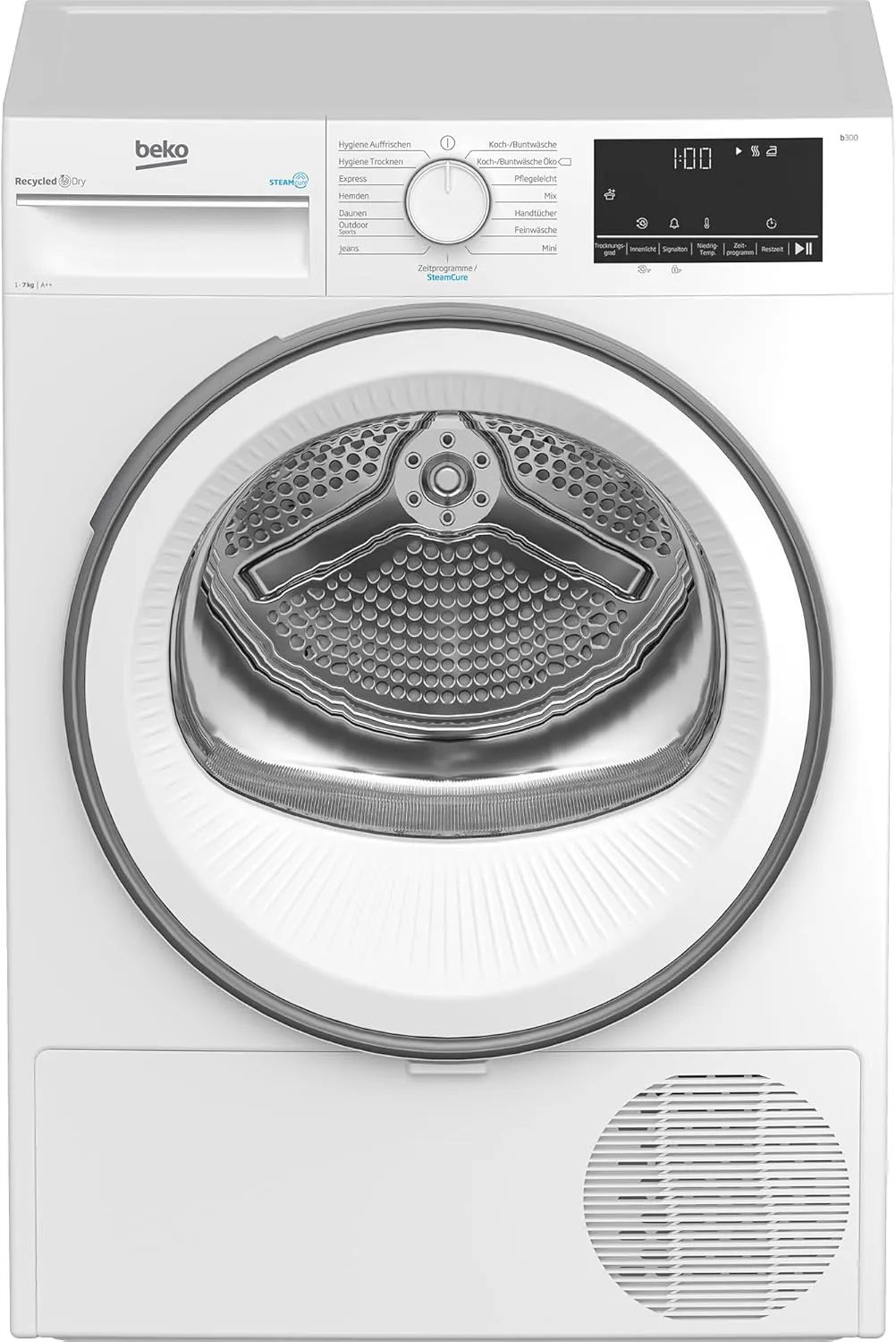 Bild von Beko B3T41239 Wäschetrockner mit 7 kg Kapazität, Wärmepumpentechnologie, 15 Programmen und Dampffunktion, extra schlankes Design und Multifunktionsdisplay