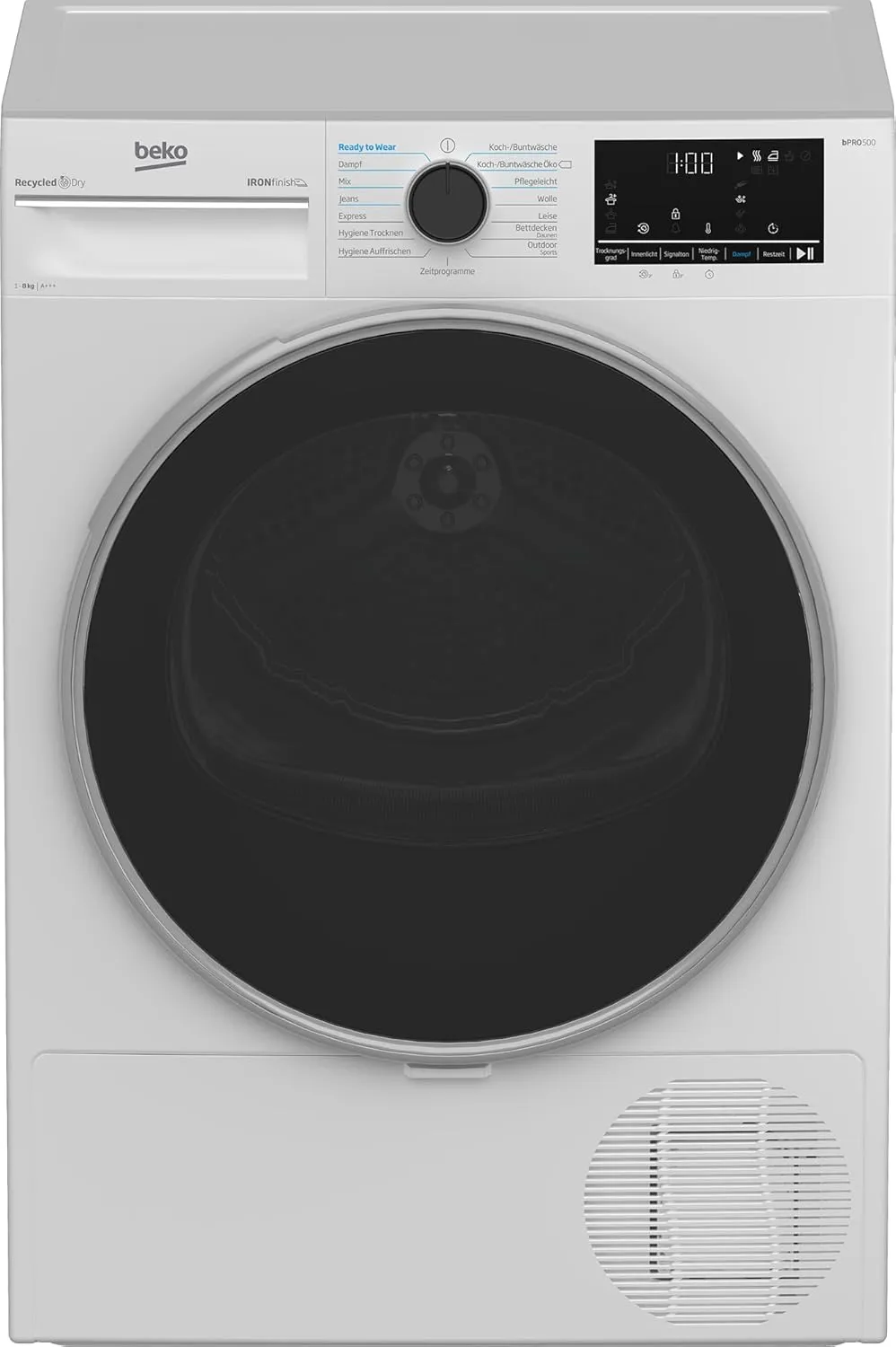 Bild von Beko B5T4824IF bPRO 500 Wärmepumpentrockner mit 8 kg Kapazität und 15 Programmen, allergikergeeignet, mit Dampffunktion und AquaWave Schontrommel in Weiß
