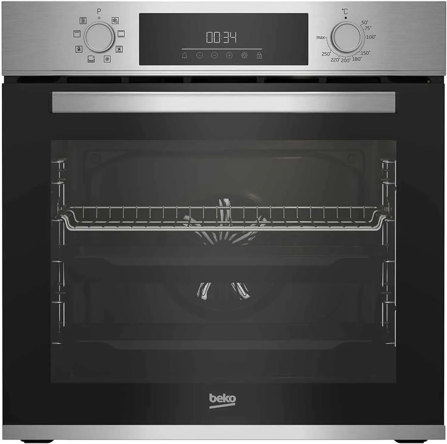 Bild von Beko BBIM12300X Einbau-Backofen mit 60 cm Breite, 72 l Volumen, Dampfreinigung und 8 Heizarten aus Edelstahl