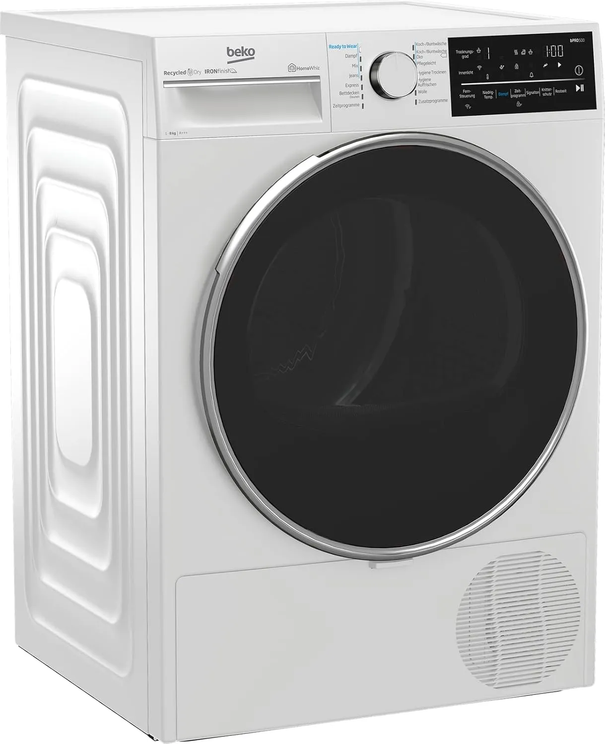 Bild von Beko bPRO 500 B5T62243W Wärmepumpentrockner mit 8 kg Fassungsvermögen, 14 Programmen, digitalem Display, Bluetooth und WLAN, Energieeffizienzklasse A+++