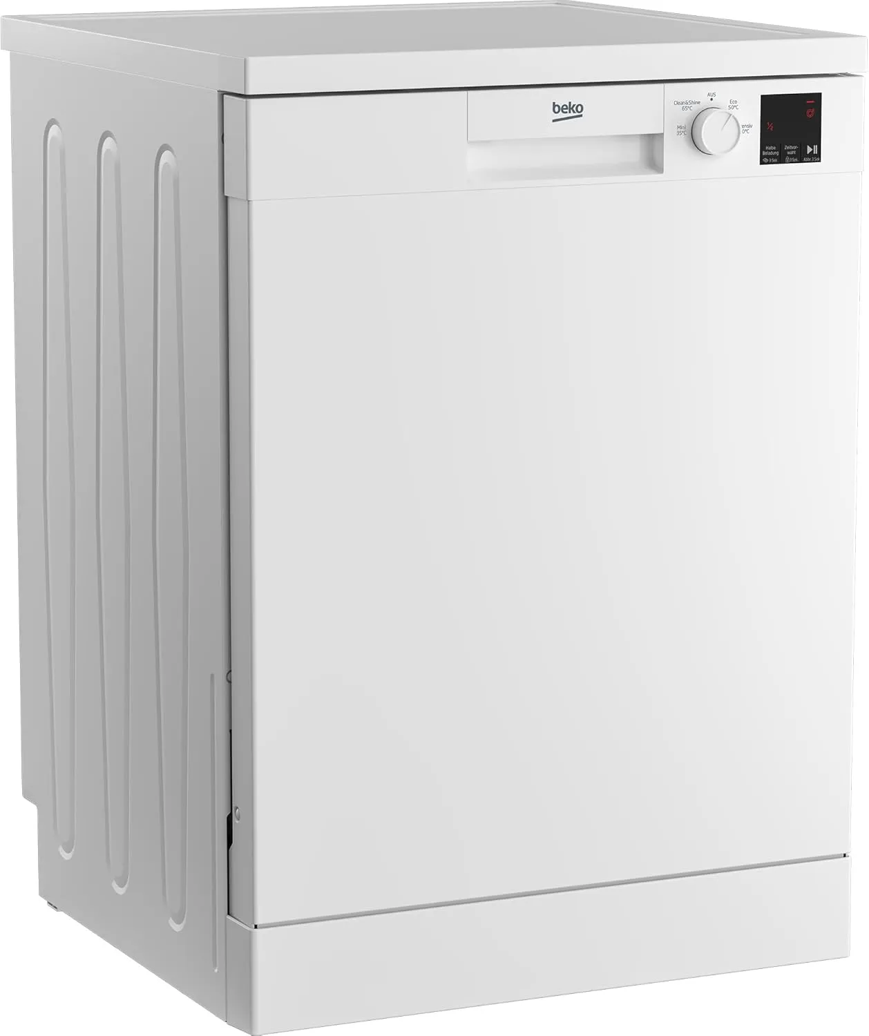 Bild von Beko DFN04321W Geschirrspüler mit 60 cm Breite für 13 Maßgedecke in Weiß, unterbaufähig und mit Halbe Beladung sowie Zeitvorwahl und Clean&Shine-Programm