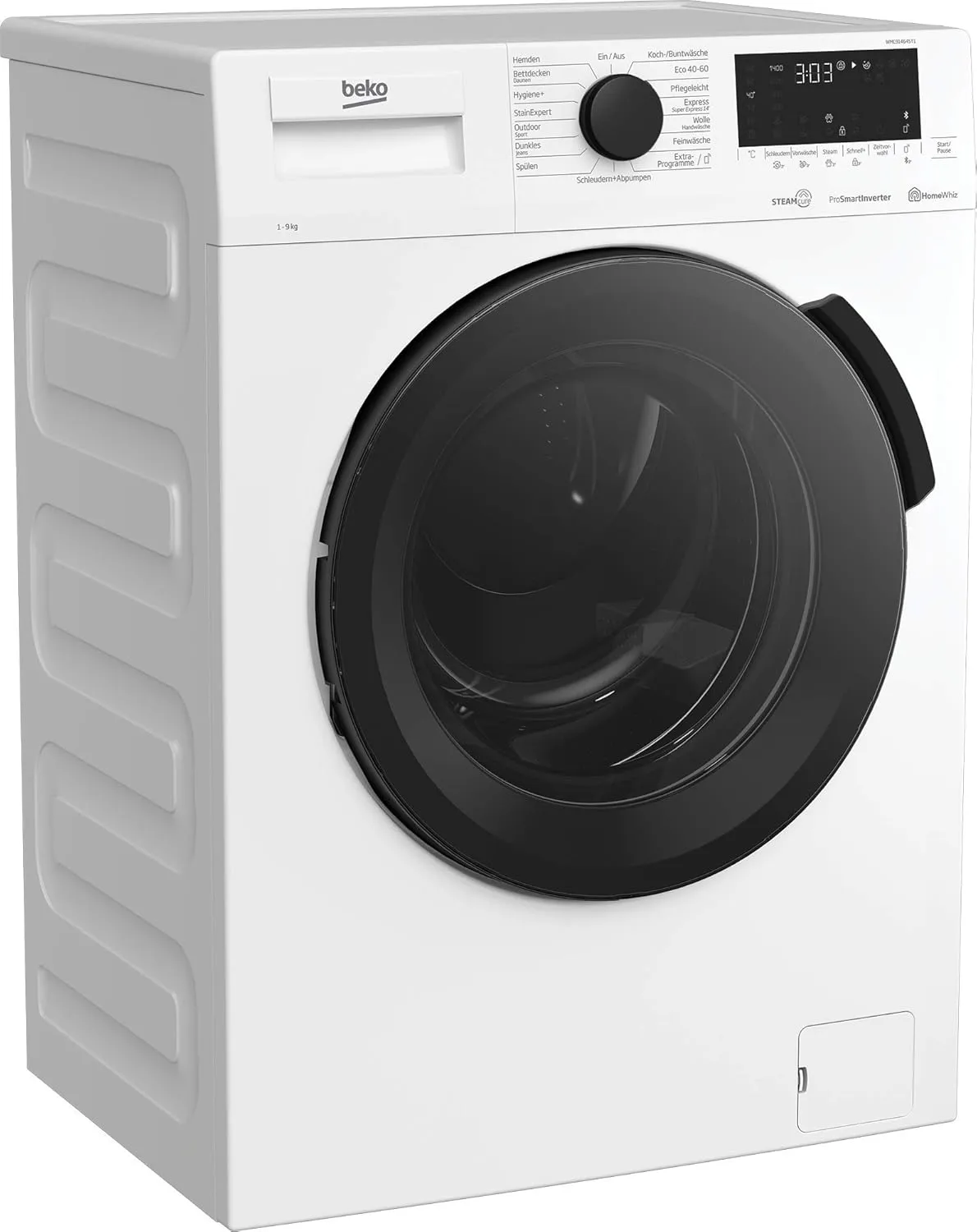 Bild von Beko WMC91464ST1 Waschmaschine mit 9 kg Fassungsvermögen, Bluetooth, ProSmart Inverter Motor und Dampffunktion in Weiß