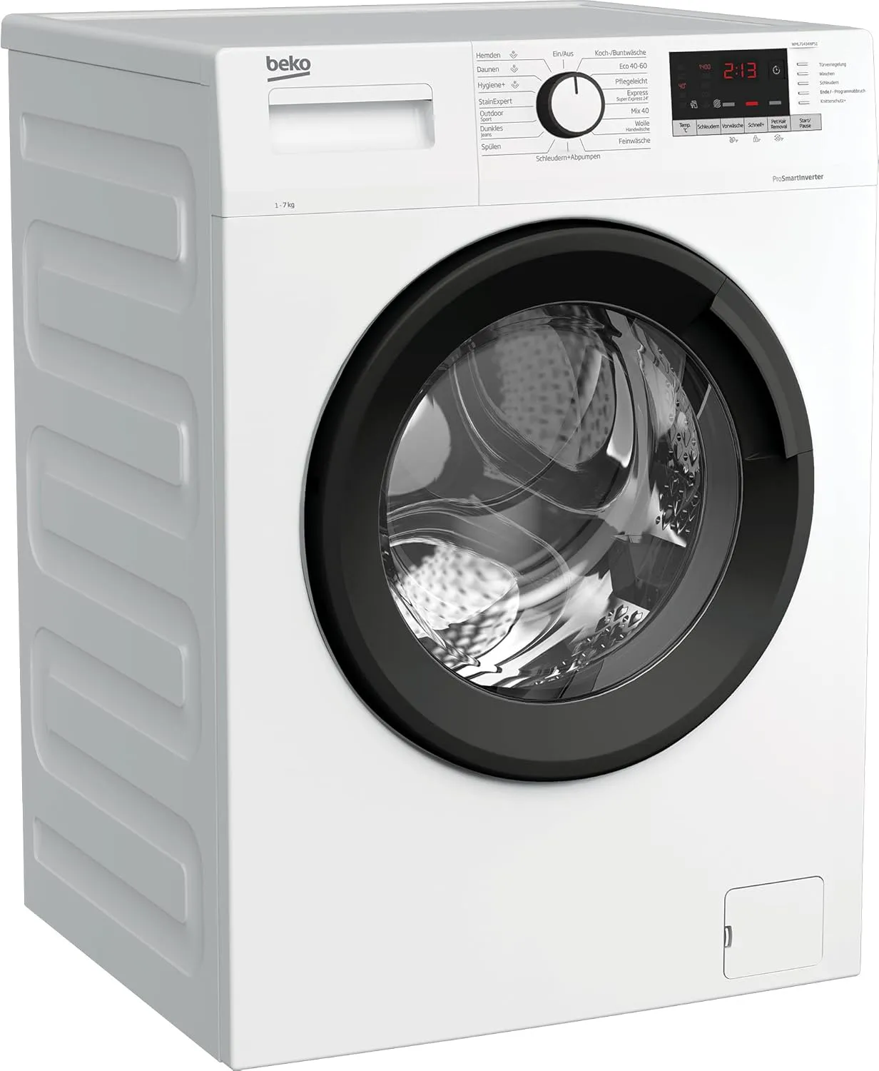 Bild von Beko WML71434NPS1 Waschmaschine mit 7 kg Fassungsvermögen, 1400 U/min, ProSmart Inverter Motor und speziellen Programmen für Hygiene und Tierhaare