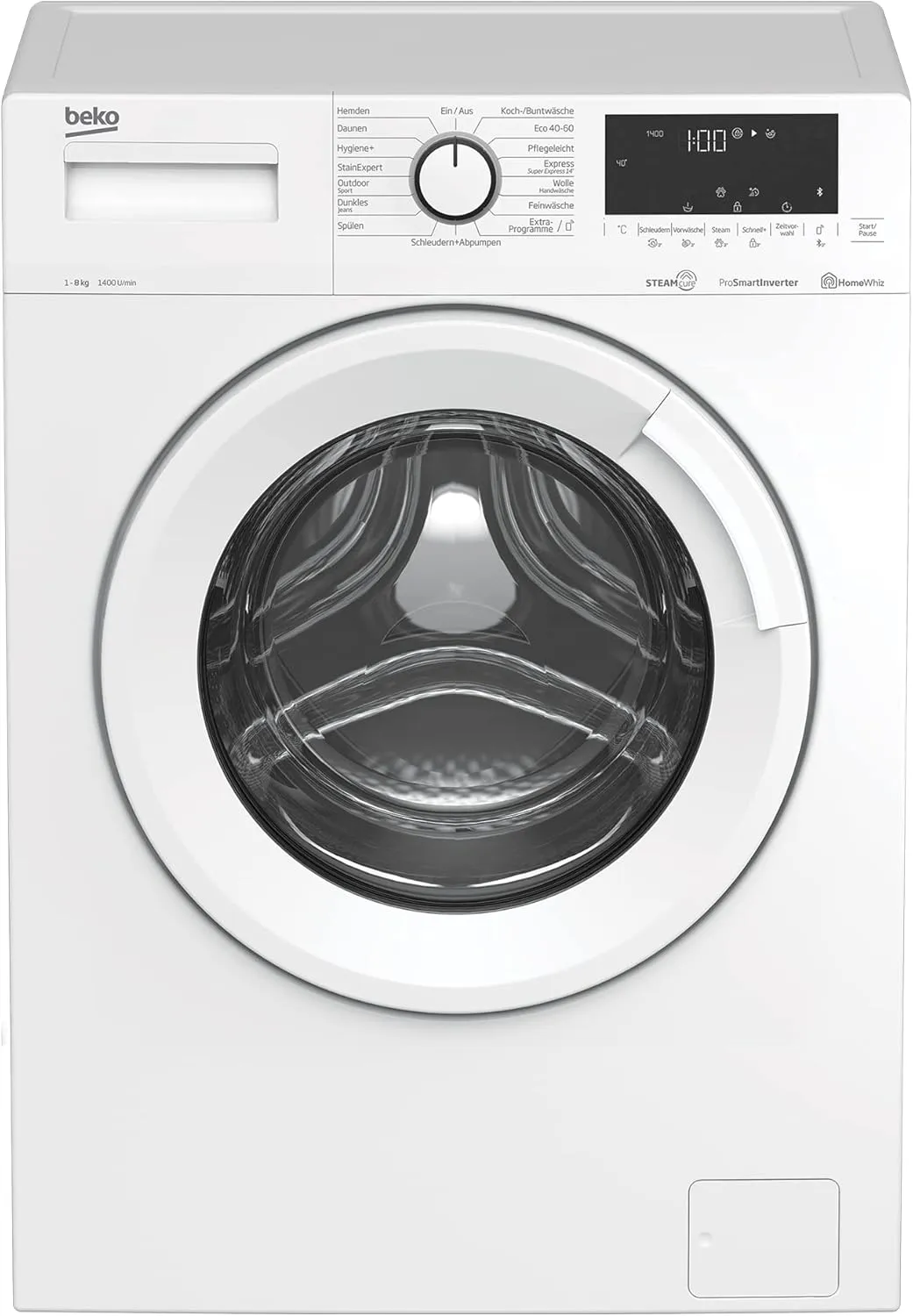 Bild von Beko WML8146T5STR1 Waschmaschine mit 8 kg Fassungsvermögen, Bluetooth-Steuerung und Nachlegefunktion in Weiß