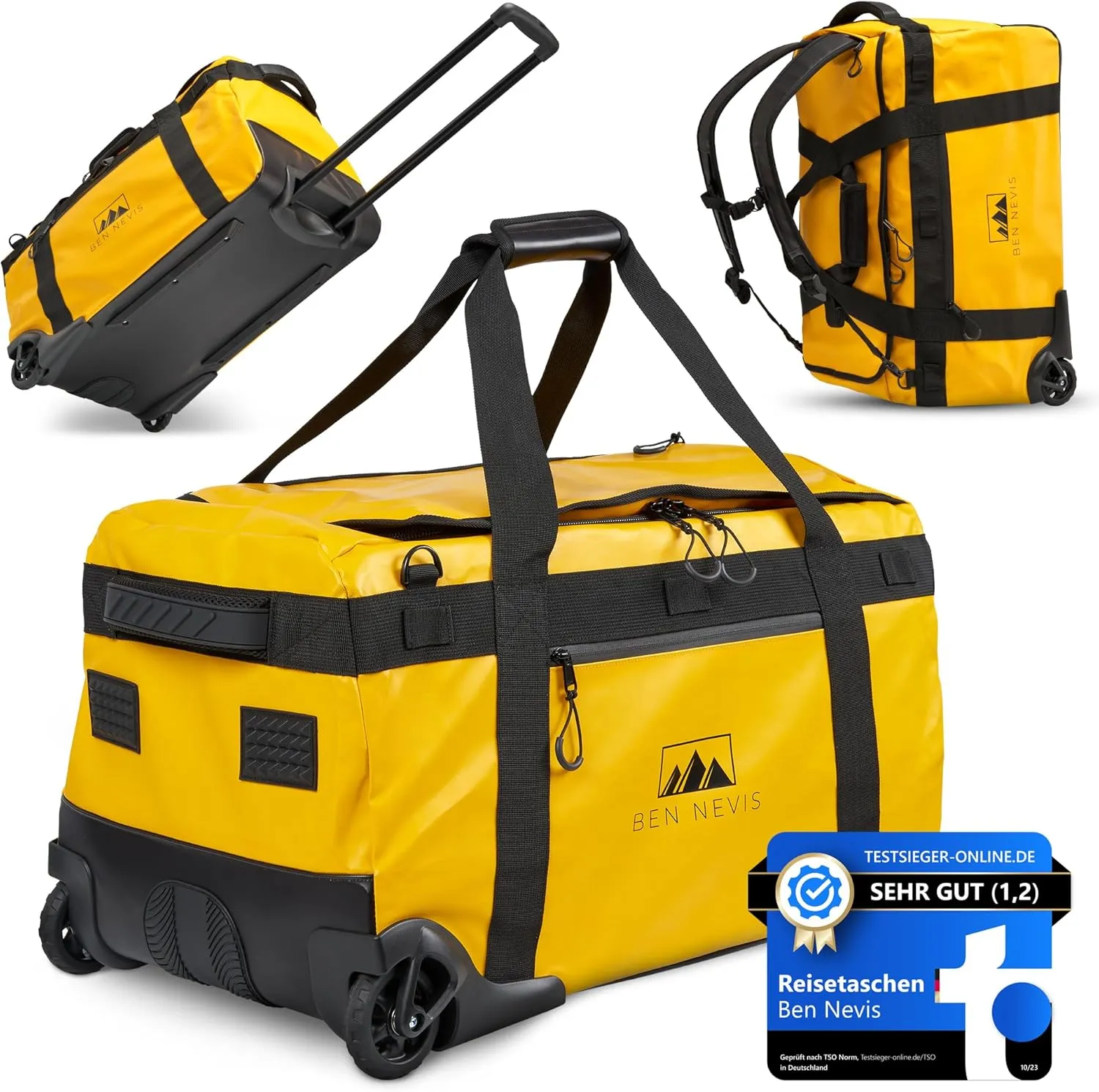 Bild von BEN NEVIS Reisetasche mit Rollen 3in1 Trolley Rucksack 80L für Reisen und Sport