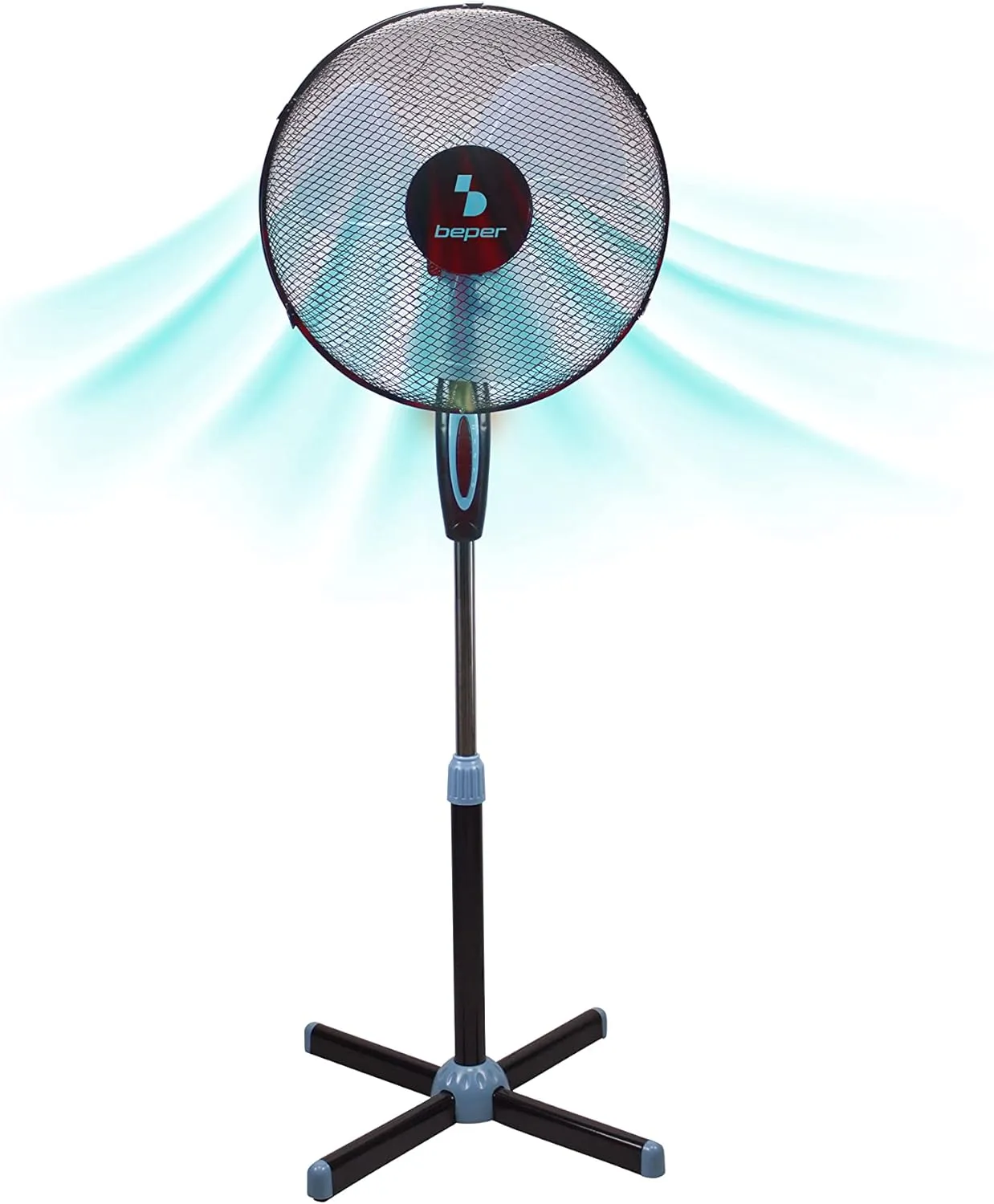 Bild von BEPER P206VEN100 Standventilator mit 40 cm Durchmesser, leise, 3 Geschwindigkeiten und einstellbarer Oszillation und Neigung