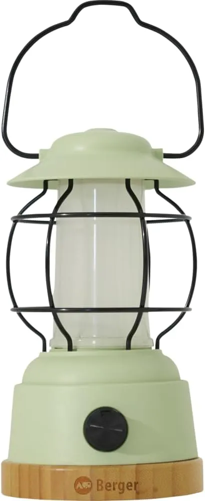 Bild von BERGER Hopuni Pro LED Campinglampe in Grün, aufladbar und dimmbar, ideal für Zelt und Stromausfälle