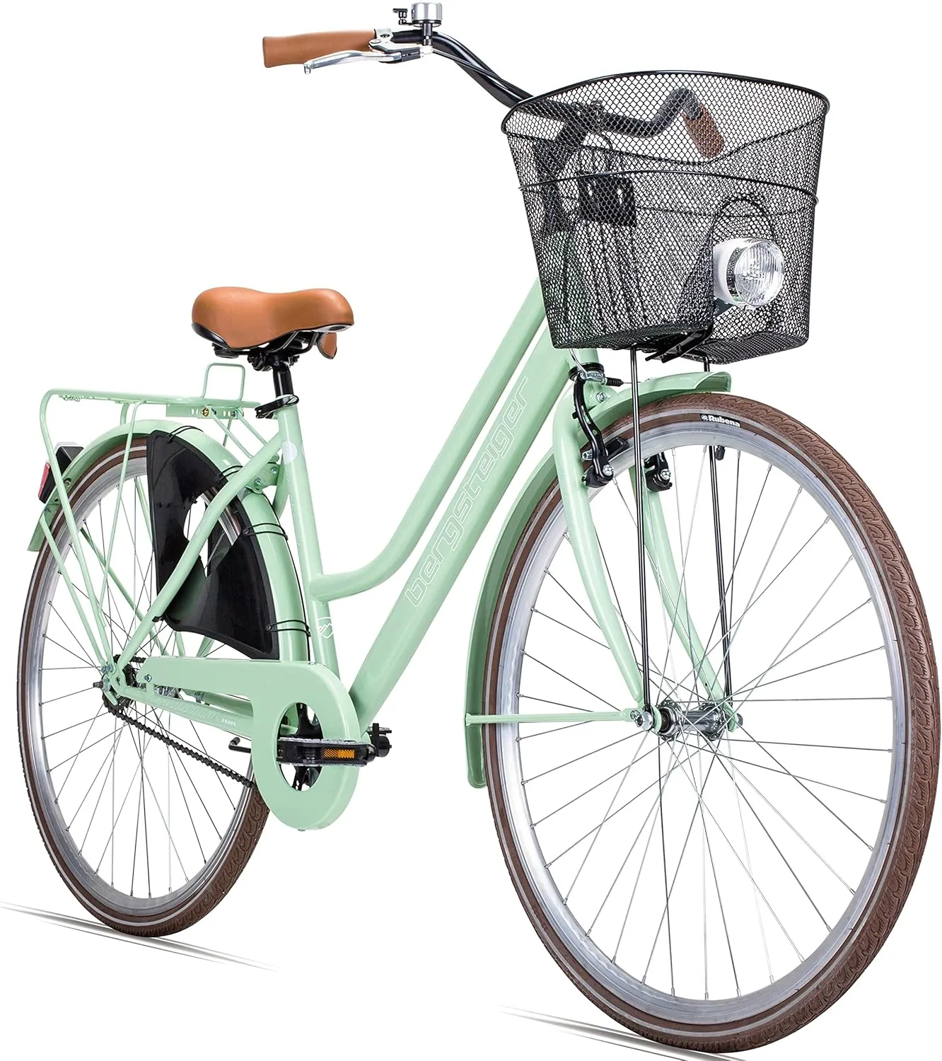 Bild von Bergsteiger Amsterdam Damenfahrrad in 26 und 28 Zoll mit Korb und Rücktrittbremse im Retro-Design