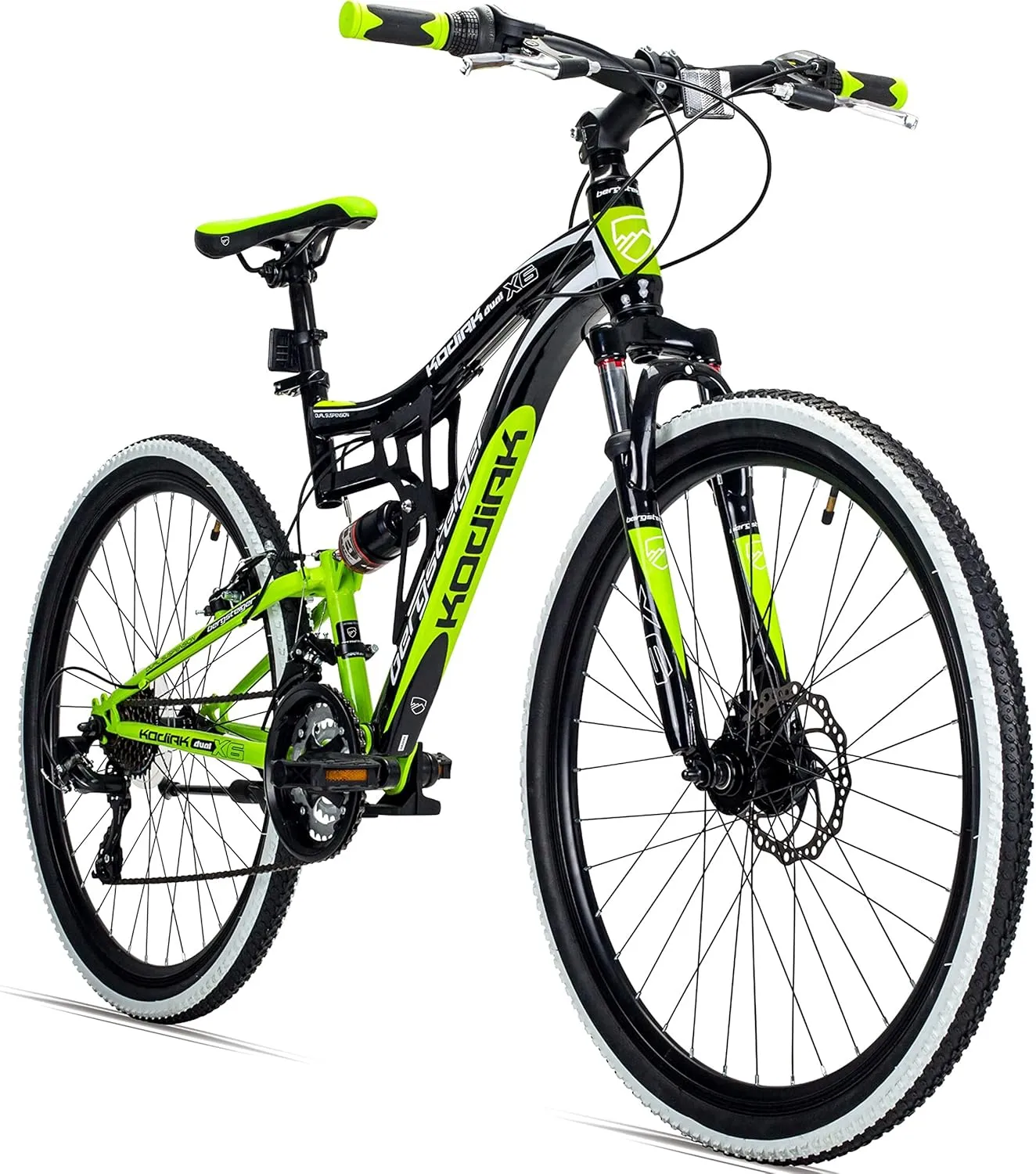 Bild von Bergsteiger Kodiak Mountainbike mit 26 und 29 Zoll, Scheibenbremsen, Shimano 21 Gang-Schaltung und Vollfederung für alle Geschlechter