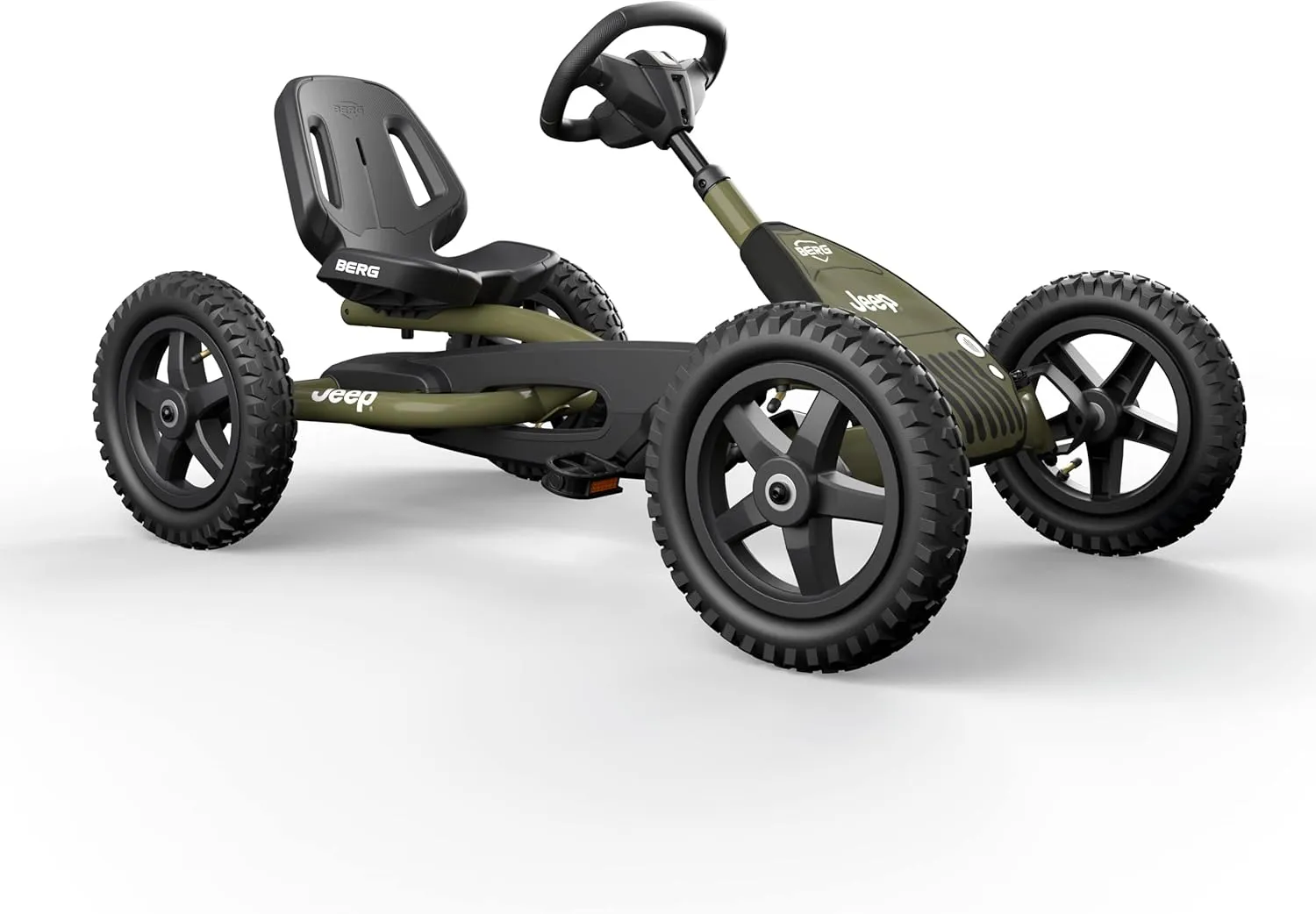 Bild von Bergtoys Jeep Junior Buddy Pedal-Gokart in grün für Kinder von 3 bis 8 Jahren