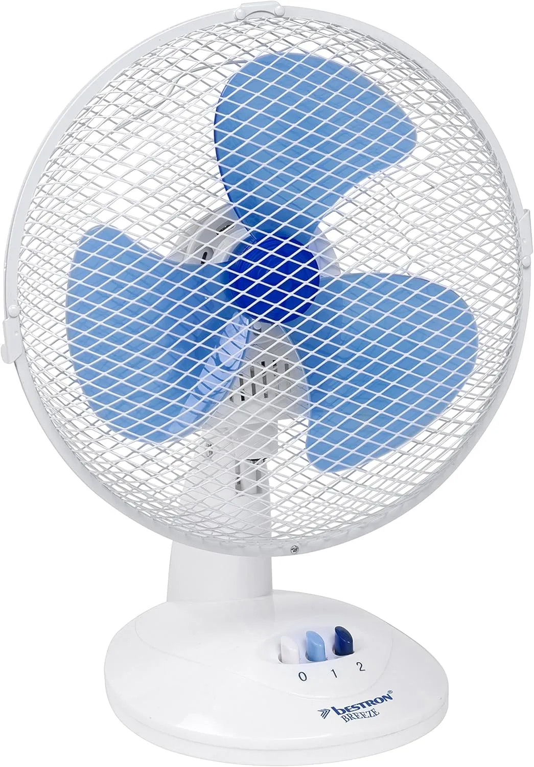 Bild von Bestron DDF27W mobiler Tischventilator mit 27 cm Durchmesser, 2 Geschwindigkeitsstufen und 75° Oszillation in Weiß, Höhe 29 cm, 30W