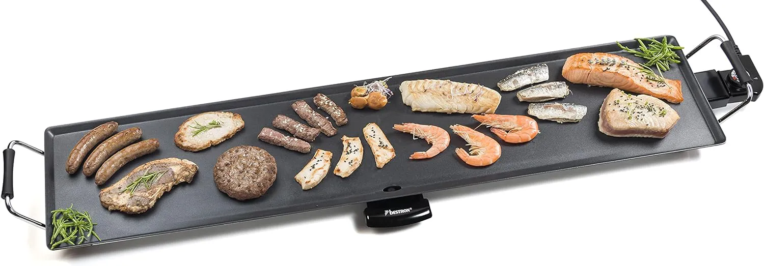 Bild von Bestron XXXL Teppanyaki Grillplatte für bis zu 10 Personen mit Antihaftbeschichtung und 2000 Watt Leistung in Schwarz
