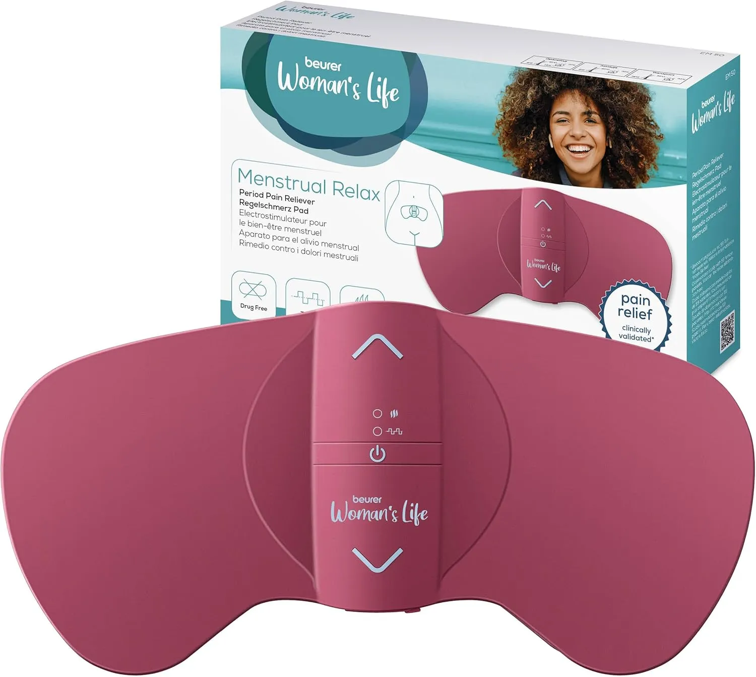 Bild von Beurer EM 50 Menstrual Relax Pad mit TENS und Wärmefunktion zur Linderung von Menstruationsschmerzen und Endometriose