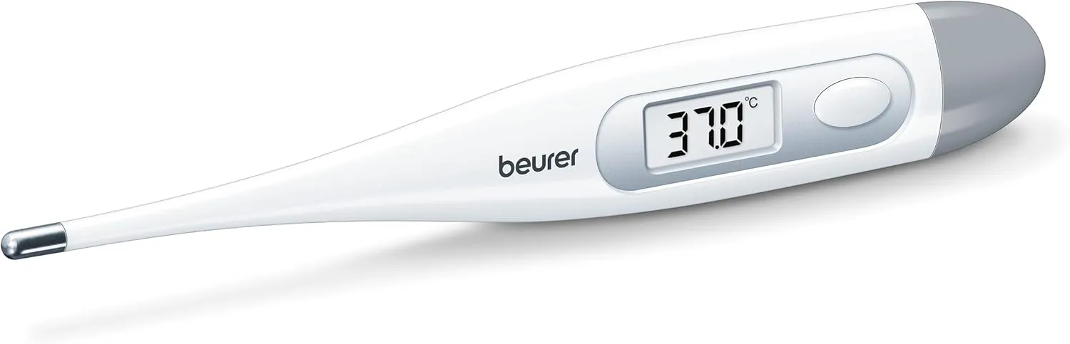 Bild von Beurer FT 09 digitales und wasserdichtes Thermometer mit LCD-Display und akustischem Signal in Weiß