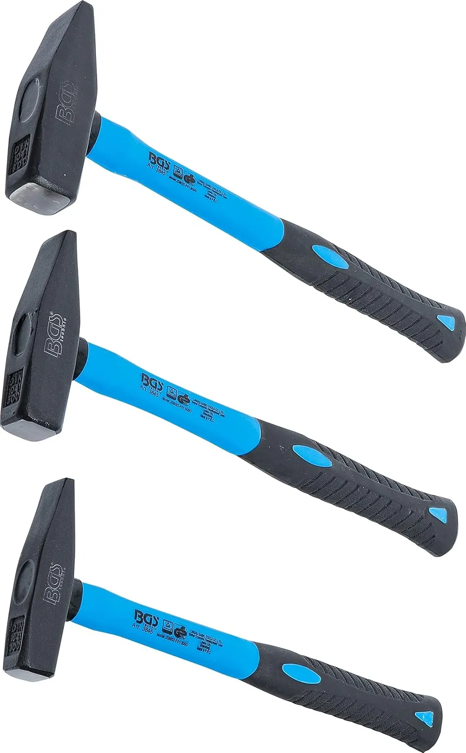 Bild von BGS 3845 Hammer Set mit Fiberglasstiel in drei Gewichten von 300, 500 und 800 Gramm