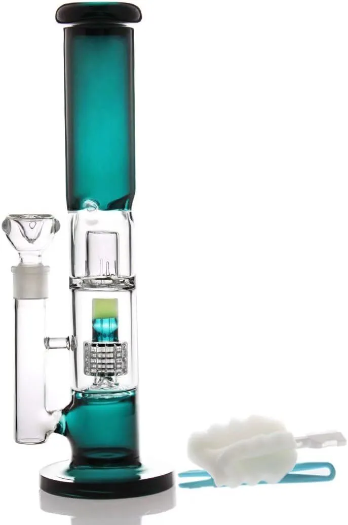 Bild von Big Bong Schwerkraft-Glasbong mit Tornado-Perkolator, 33 cm hoch, 800 g schwer, inklusive 14,5 mm Bong Schüssel