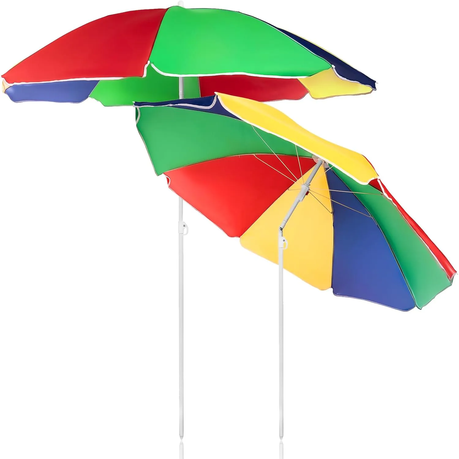 Bild von BigDean Sonnenschirm rund mit 165 cm Durchmesser, höhenverstellbar und neigbar, inklusive Schutzhülle und Tragegriff, ideal für Balkon, Strand und Garten