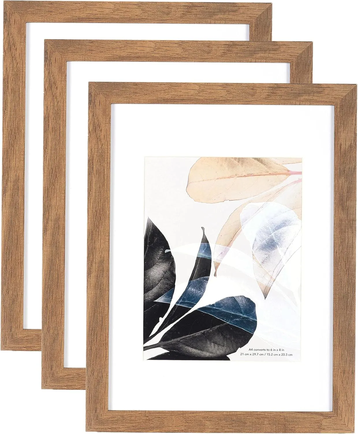 Bild von Bilderrahmen A4 3er Set aus Holz mit Plexiglas für Poster und Fotos